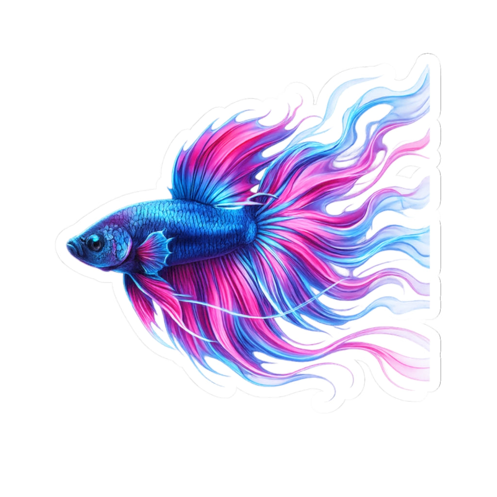 Inverness Ink — "Electric Paint" Kiss-Cut Vinyl Sticker — Vibrant Blue & Pink Aquarium Decal