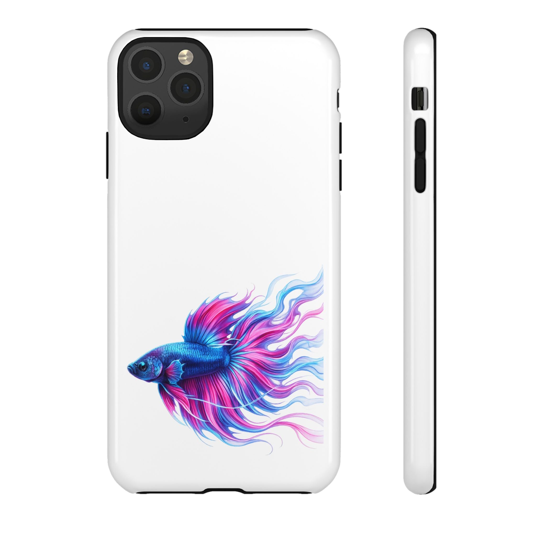 Betta Fish Tough Phone Case — Colorful Watercolor Fish Protective Cover