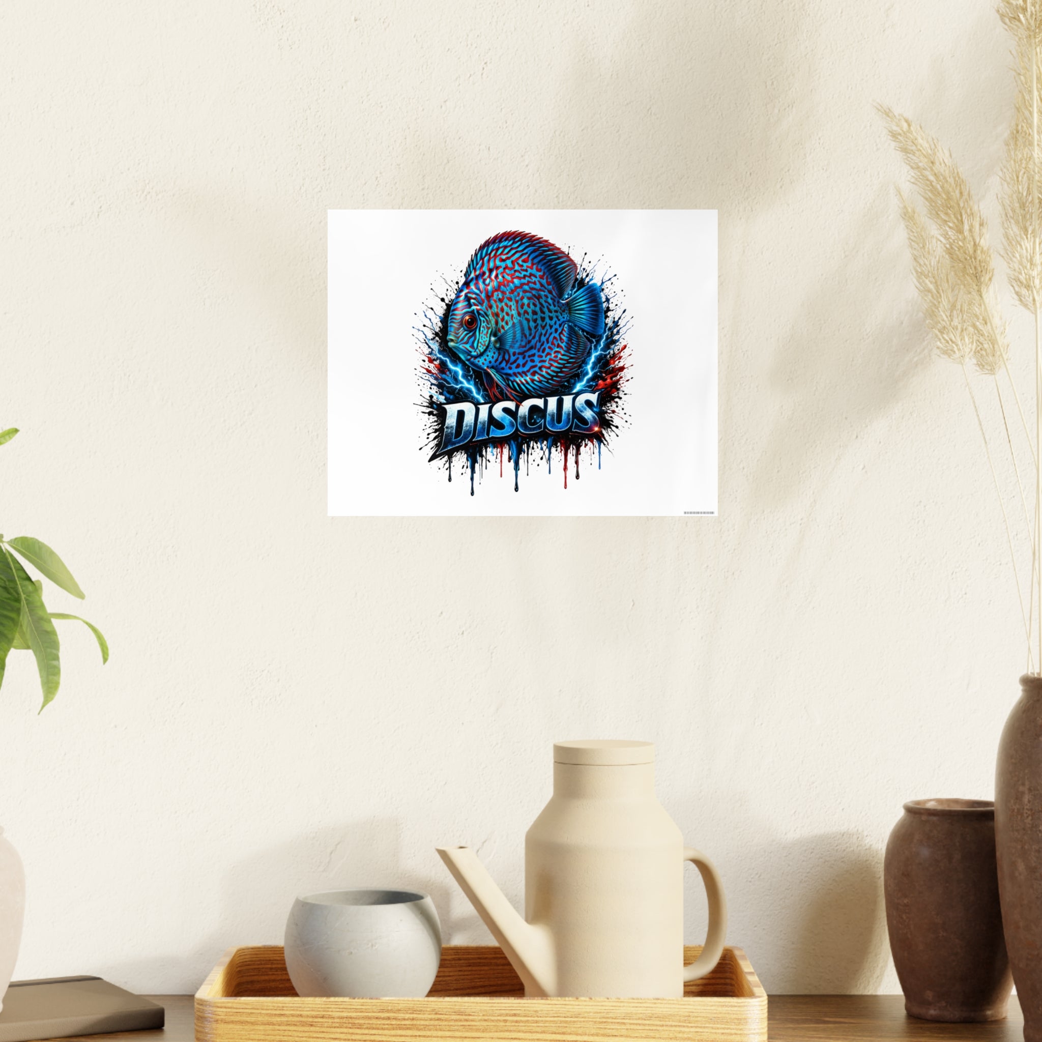 Discus Fish Art Poster — Vibrant Aquarium Wall Print