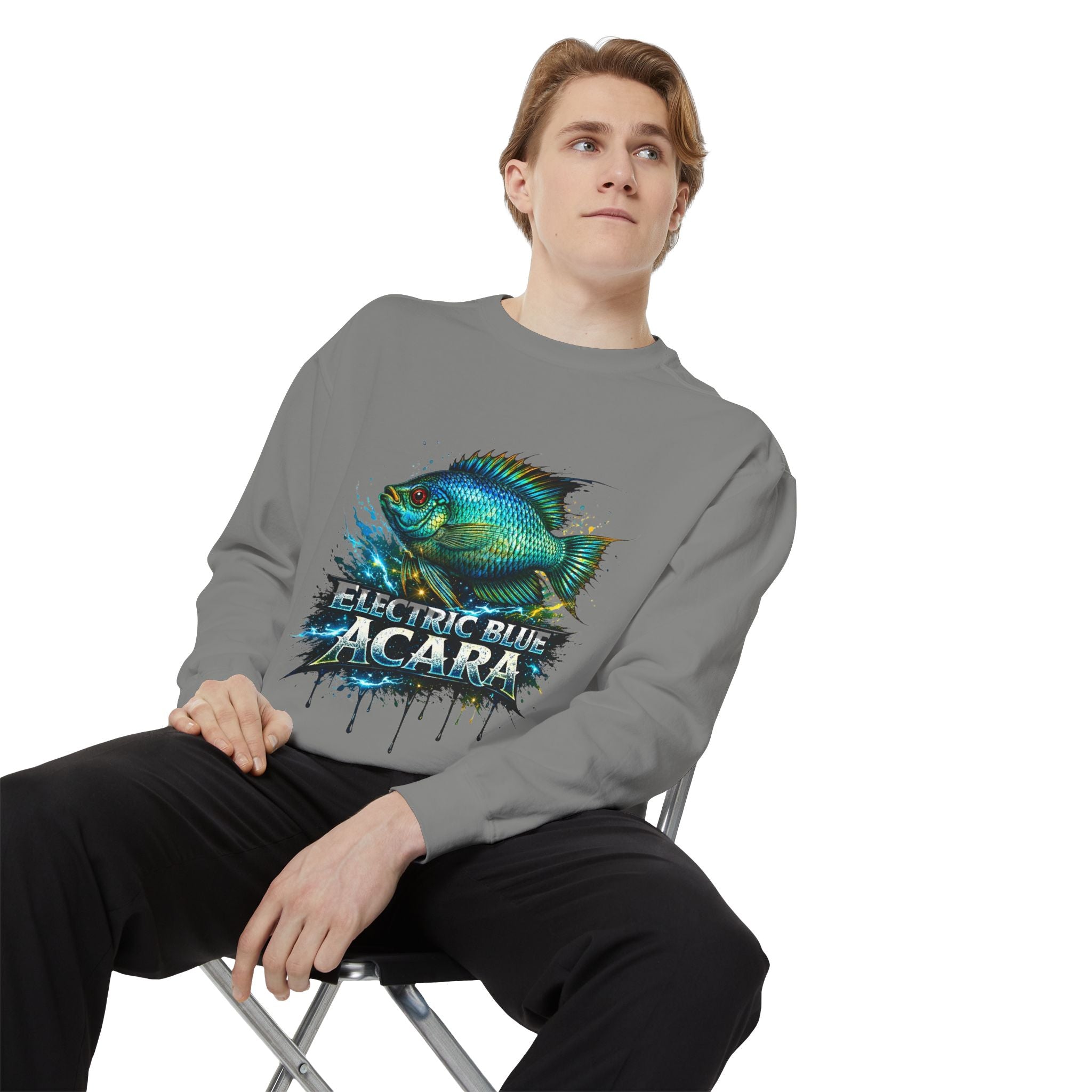 Electric Blue Acara – Garment-Dyed Premium Sweatshirt