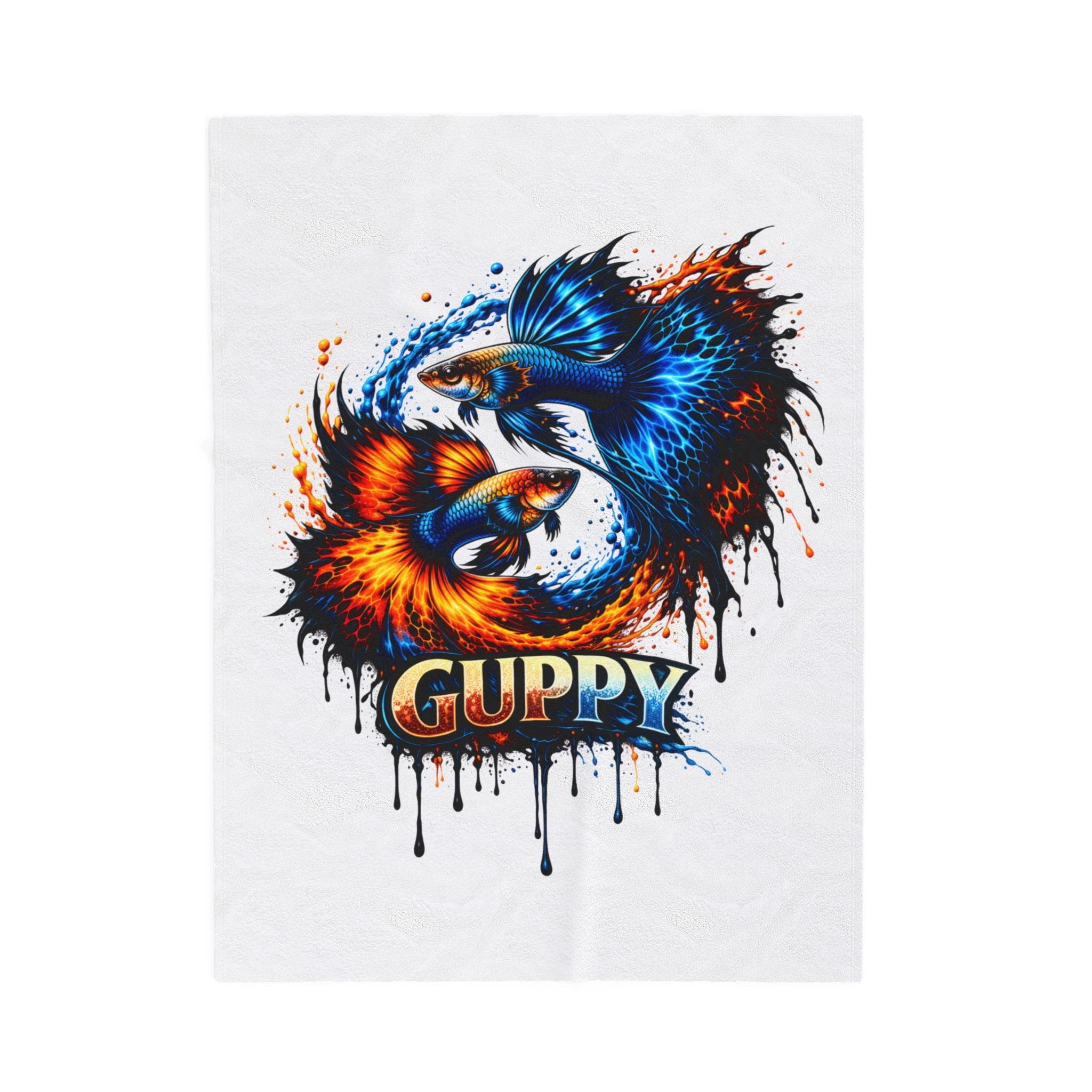 Fire & Ice Guppy – Premium "Infinite Flow" Velveteen Blanket
