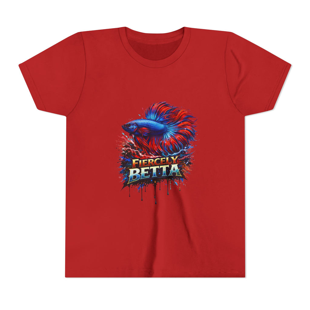 Fiercely Betta Youth Tee - Colorful Betta Fish Graphic Shirt