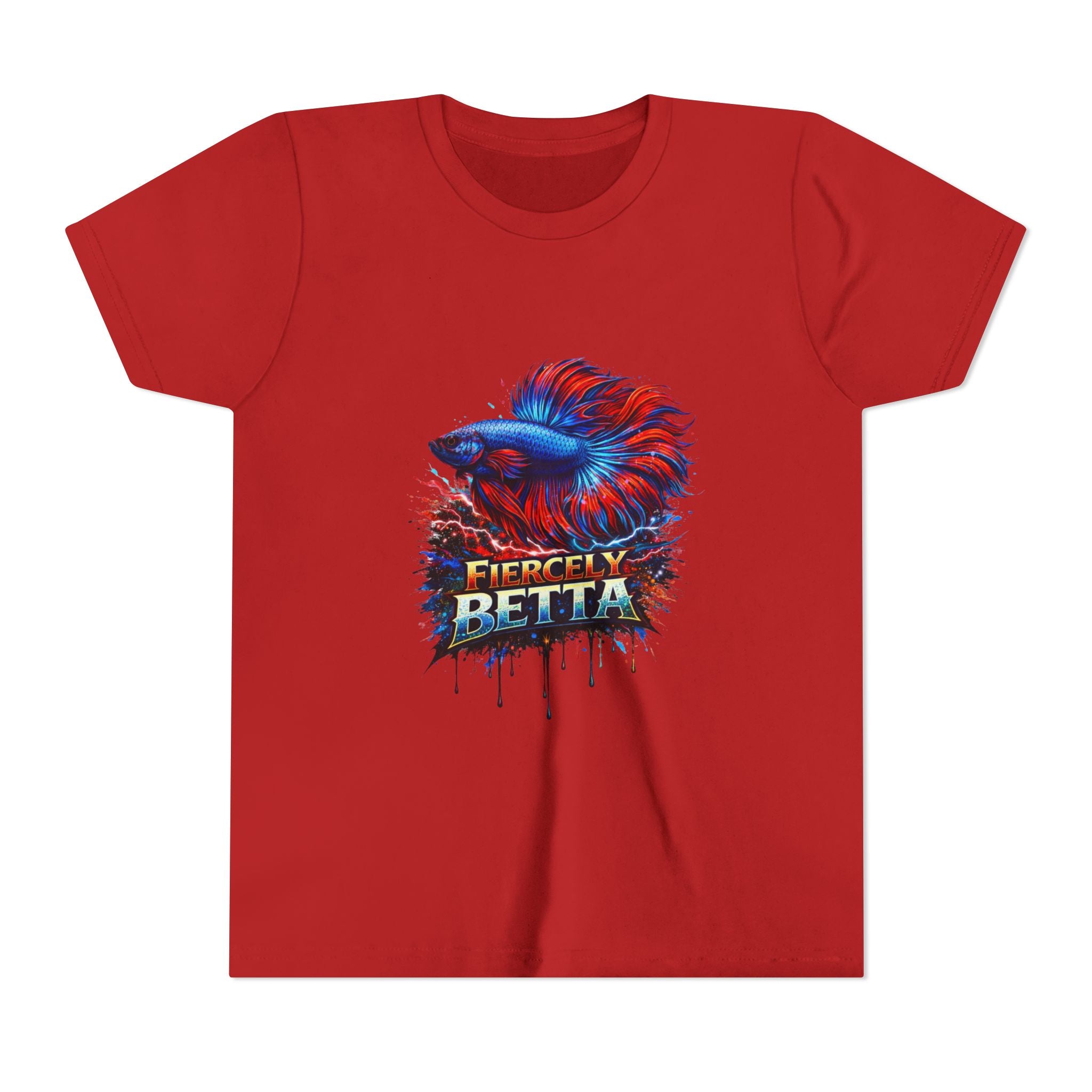 Fiercely Betta Youth Tee - Colorful Betta Fish Graphic Shirt