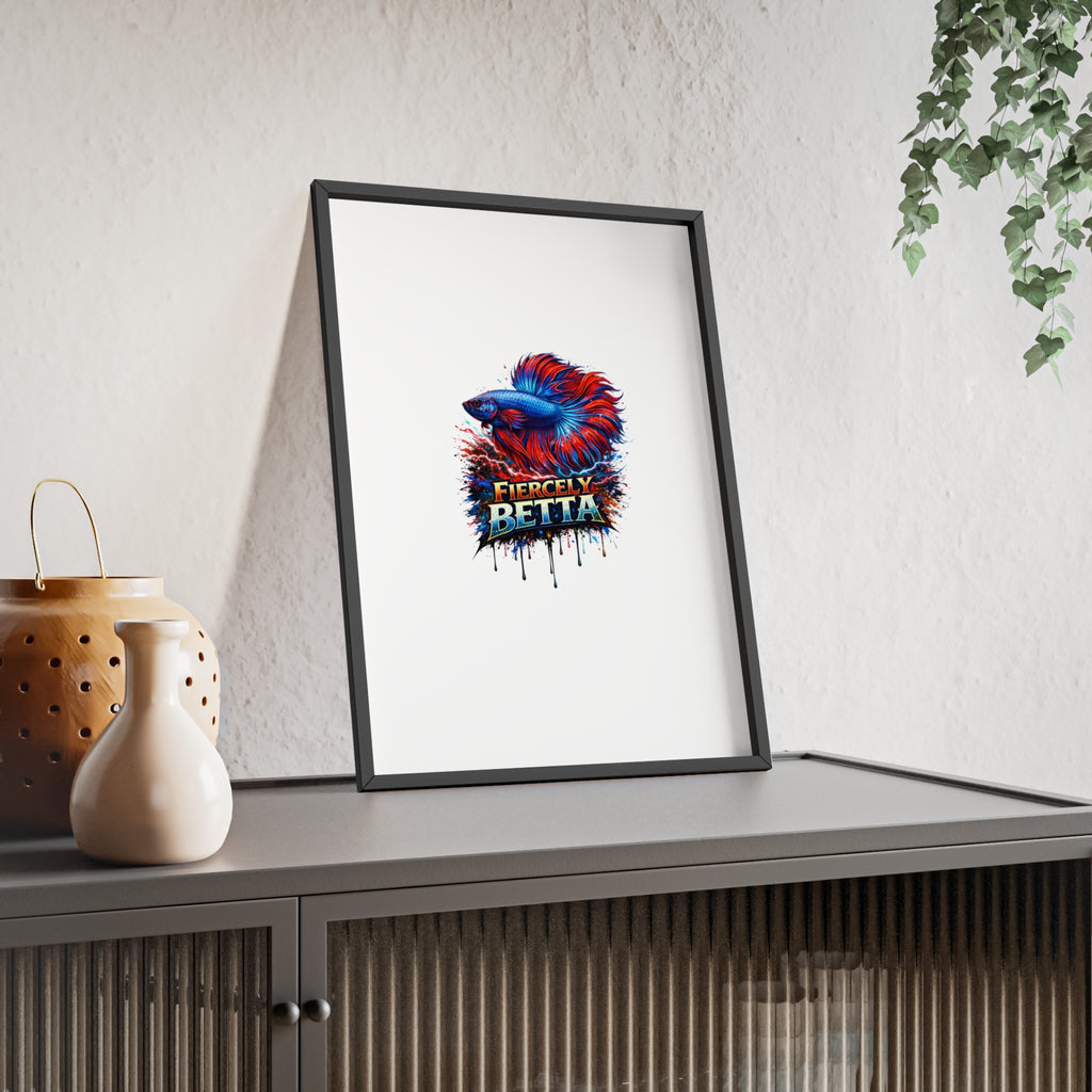 Fiercely Betta Framed Poster — Colorful Betta Fish Wall Art