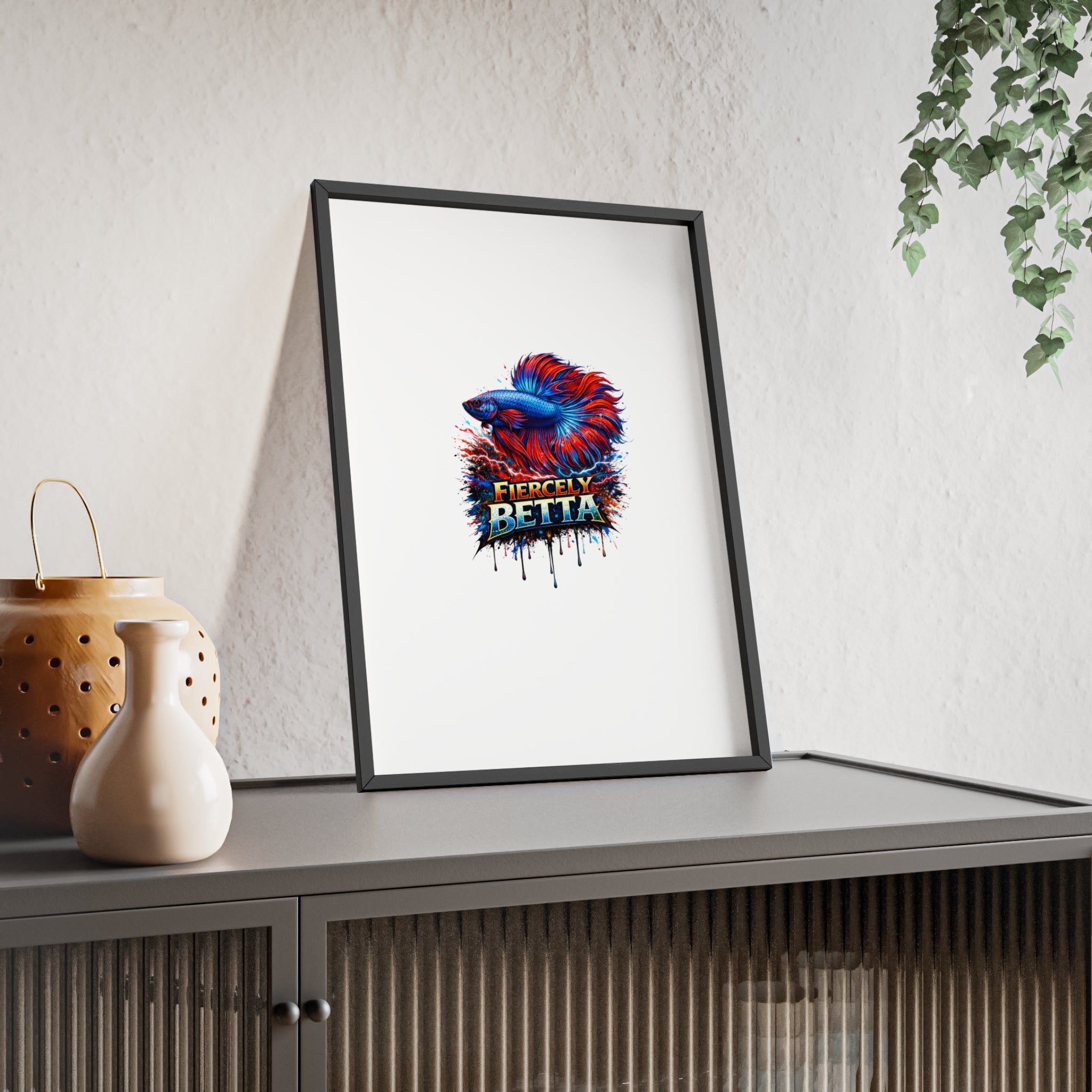Fiercely Betta Framed Poster — Colorful Betta Fish Wall Art