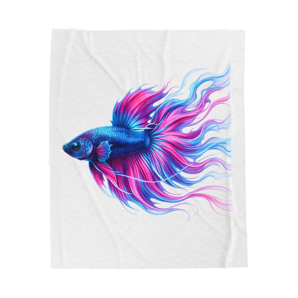 Velveteen Plush Blanket — Electric Paint Betta