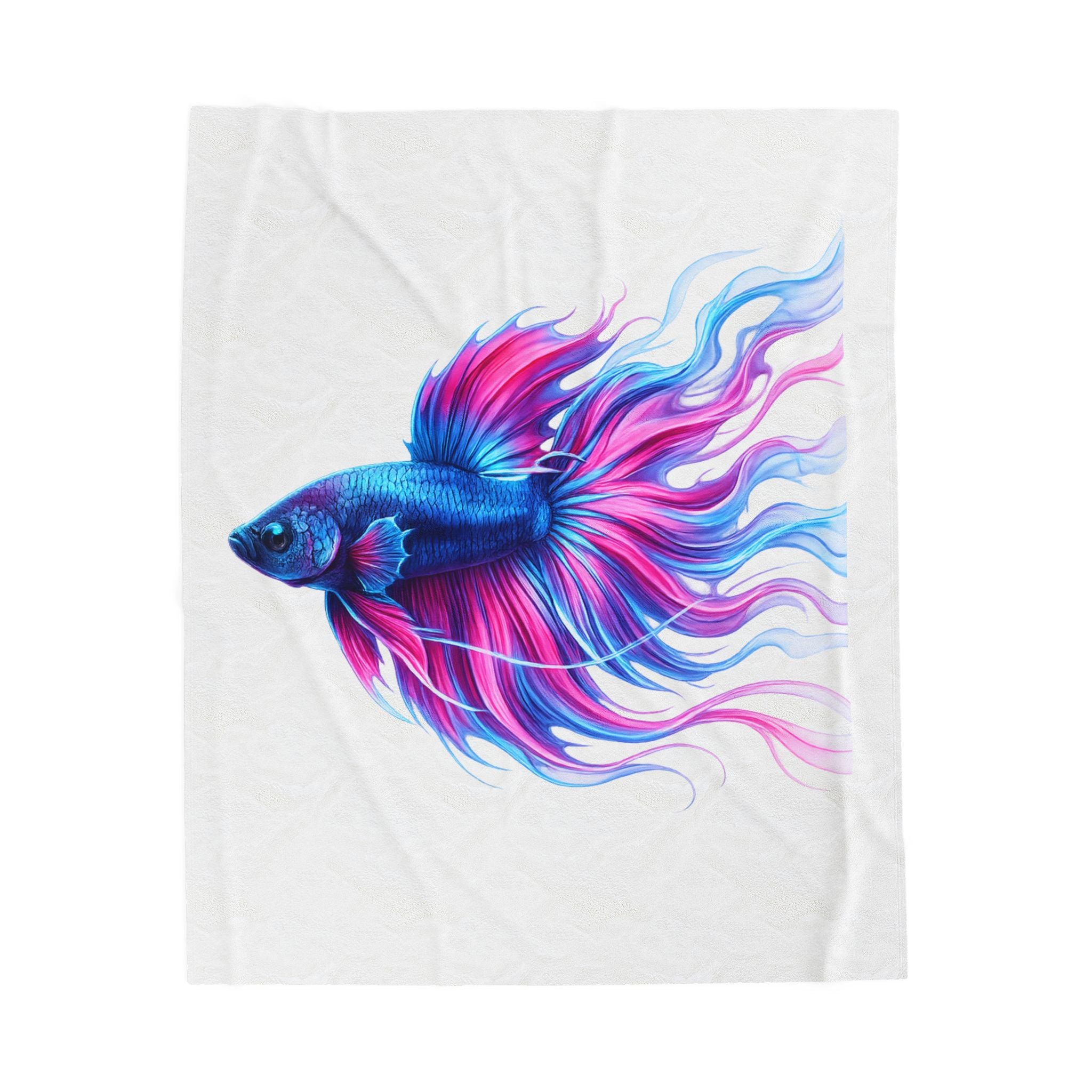 Velveteen Plush Blanket — Electric Paint Betta