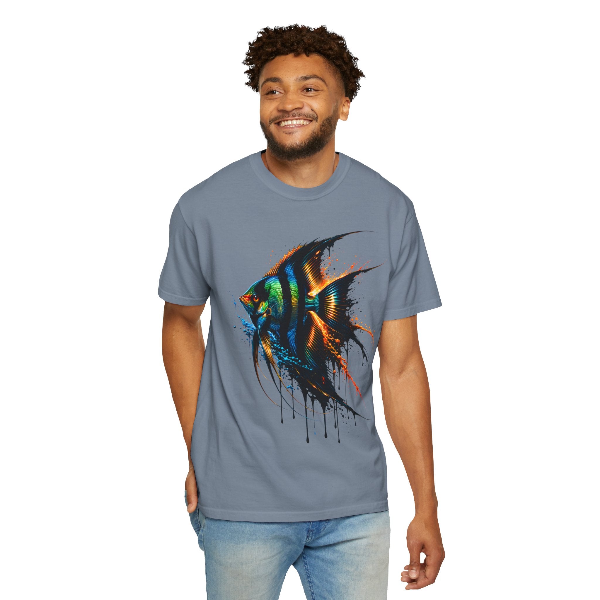 Vibrant Drip Angelfish Graphic Tee