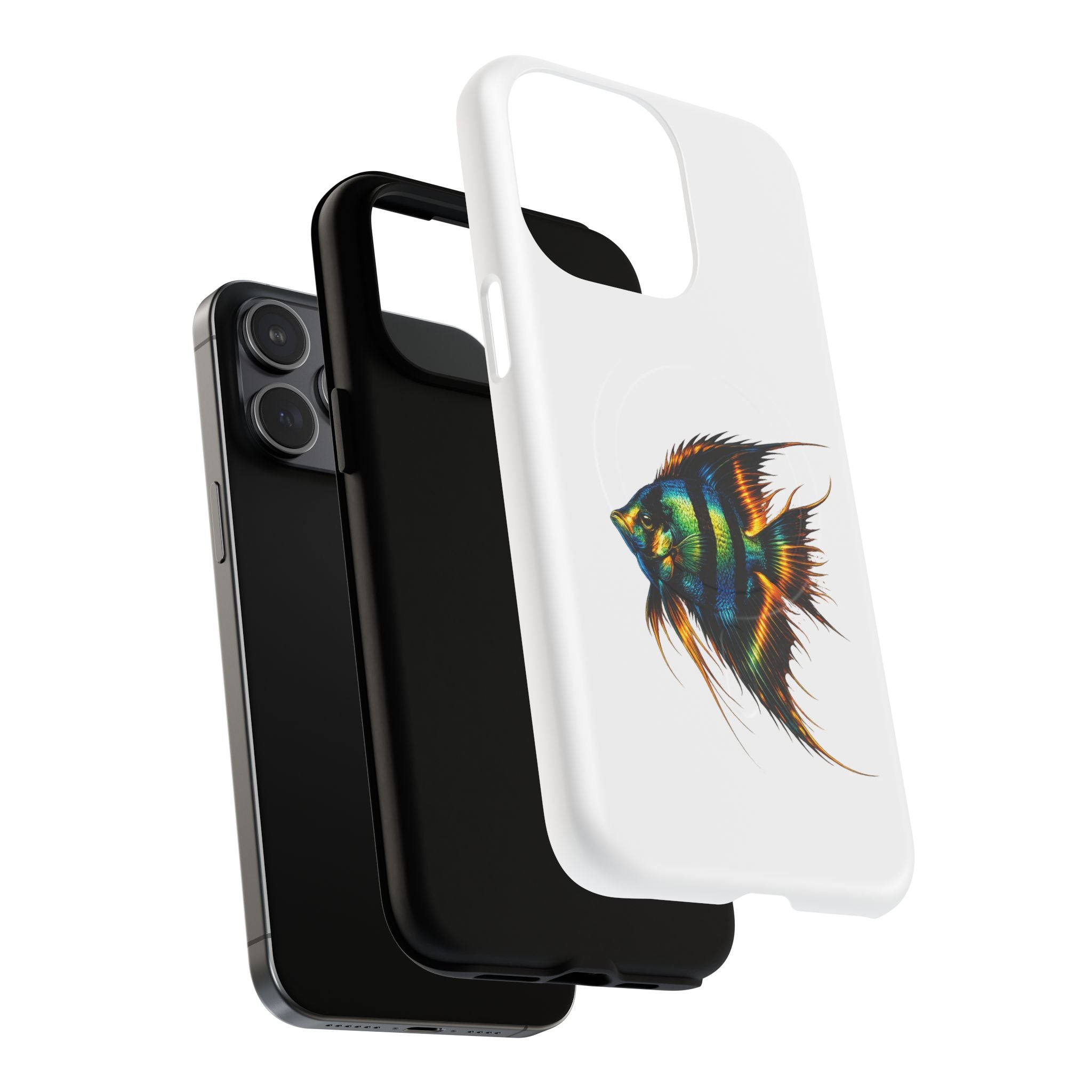 Angelfish Art Tough Magnetic Phone Case — Colorful Aquarium Fish iPhone Cover