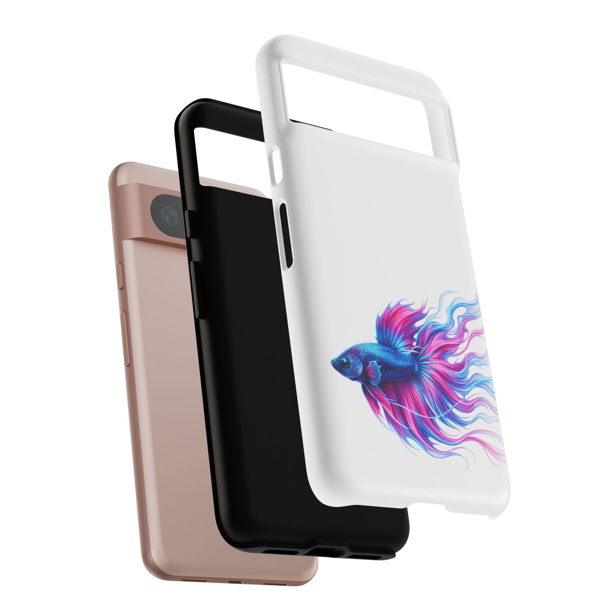 Betta Fish Tough Phone Case — Colorful Watercolor Fish Protective Cover