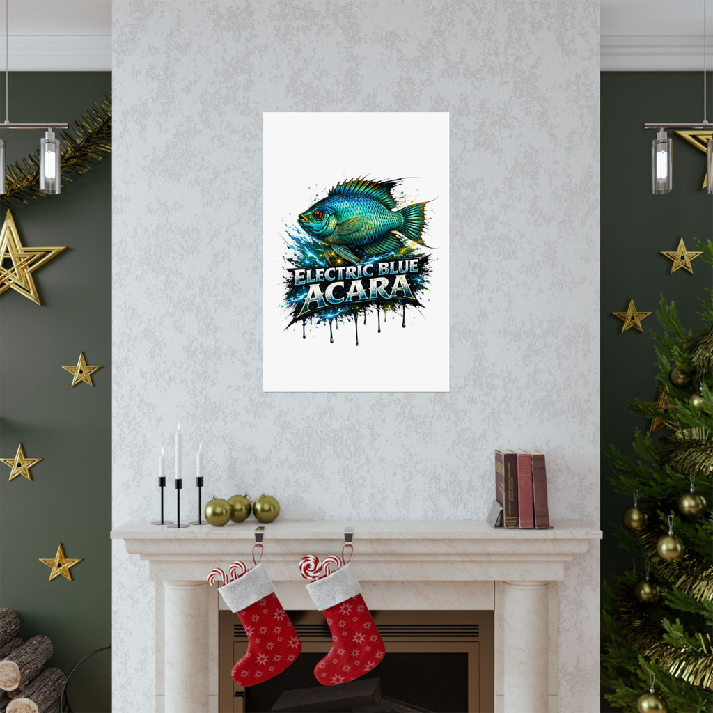 Electric Blue Acara – Matte Vertical Poster