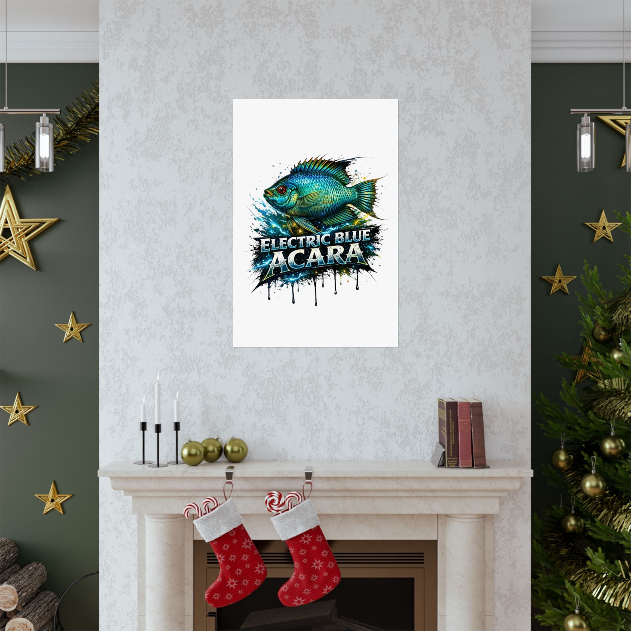 Electric Blue Acara – Matte Vertical Poster
