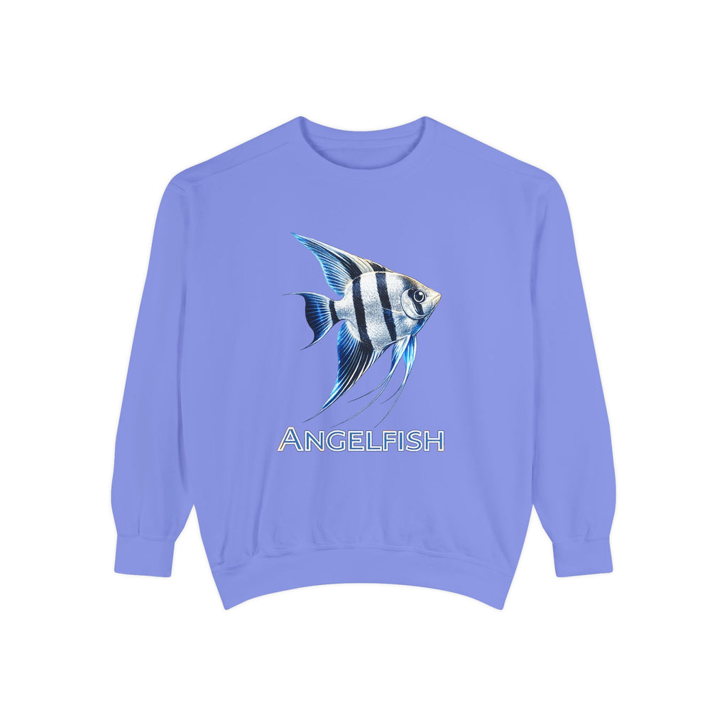 Angelfish Graphic Sweatshirt — Blue Tropical Fish Crewneck