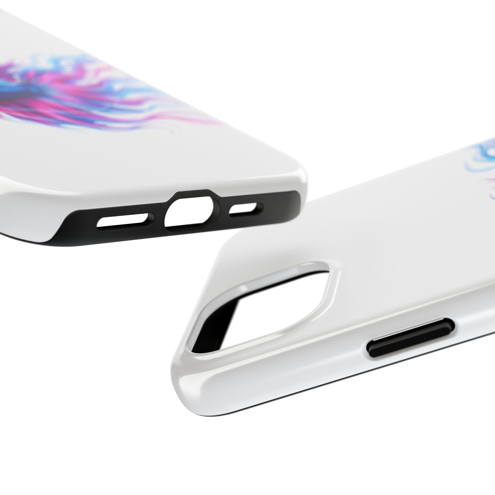 Betta Fish Tough Phone Case — Colorful Blue & Pink Aquarium Art