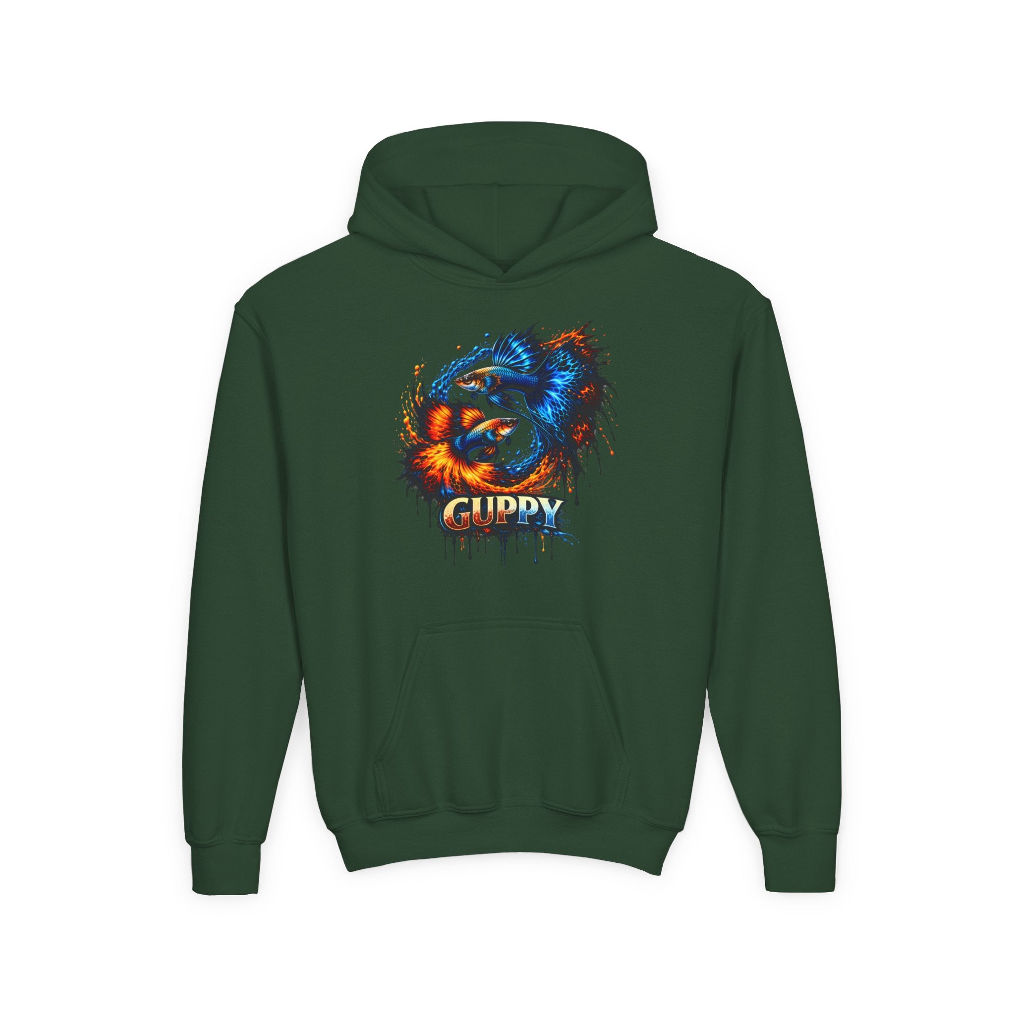 Fire & Ice Guppy – Kids "Neon Flare" Fleece Hoodie