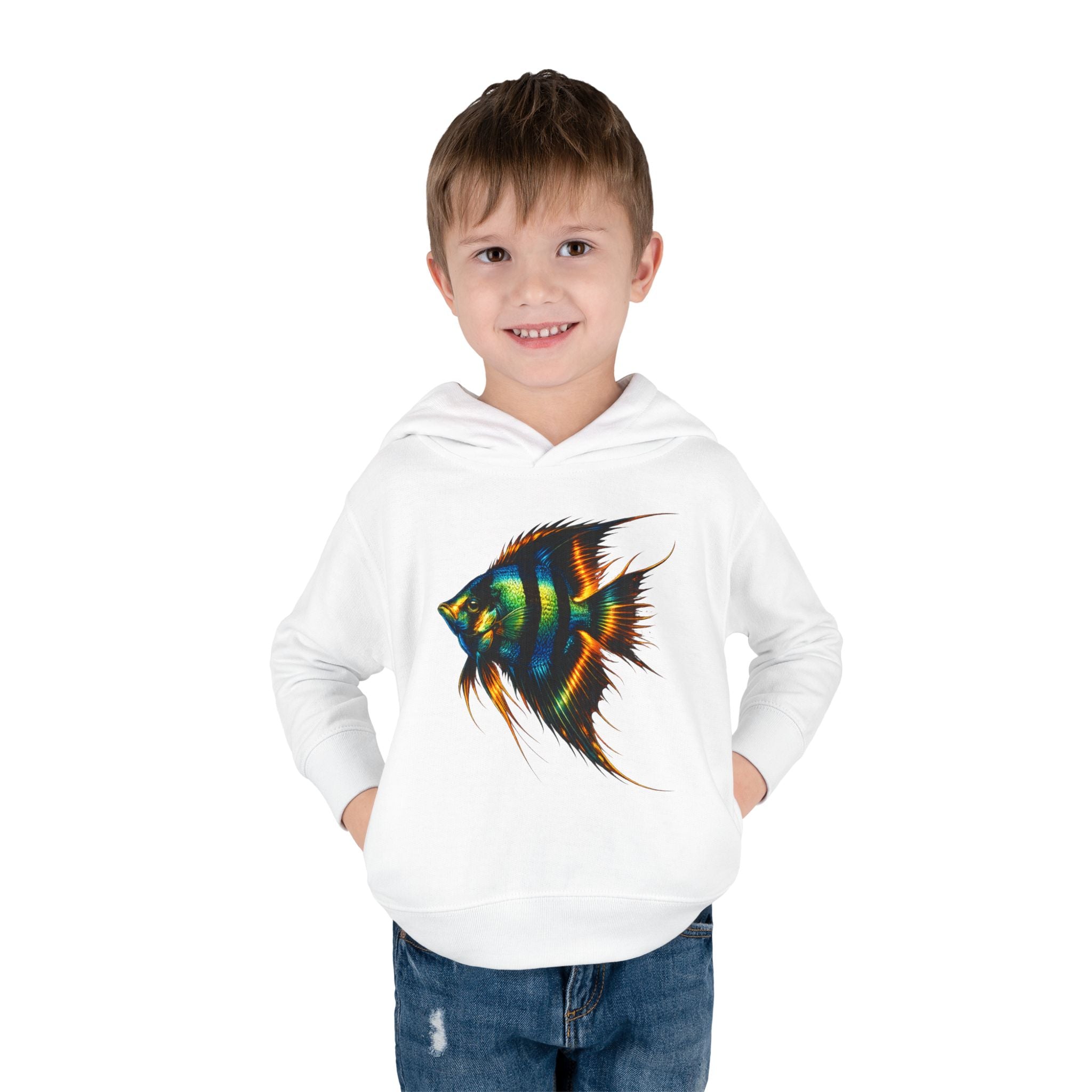 Toddler Hoodie with Colorful Angelfish Graphic