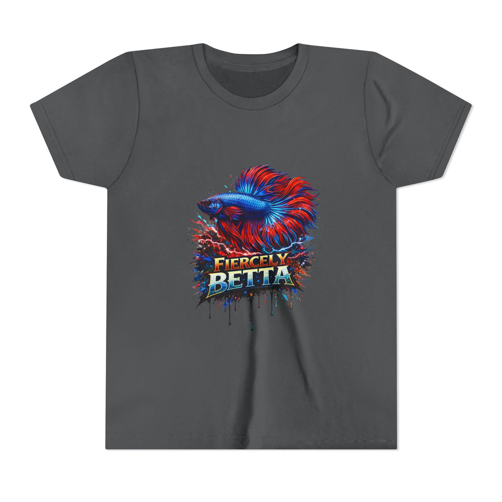 Fiercely Betta Youth Tee - Colorful Betta Fish Graphic Shirt