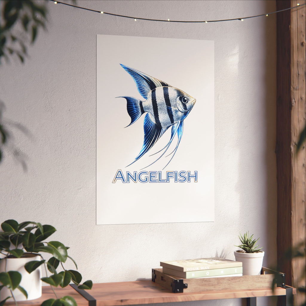 Angelfish Wall Poster — Matte Vertical Marine Fish Art Print