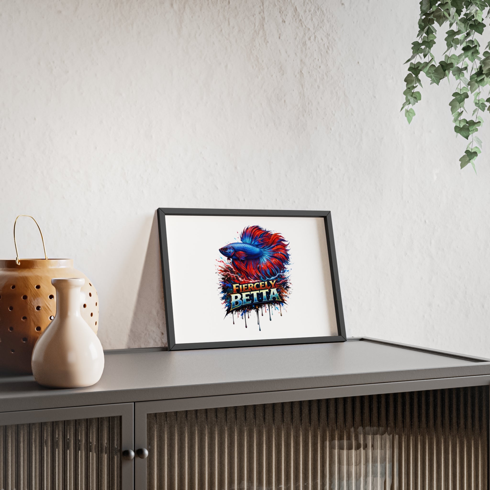 Fiercely Betta Framed Poster — Colorful Betta Fish Wall Art