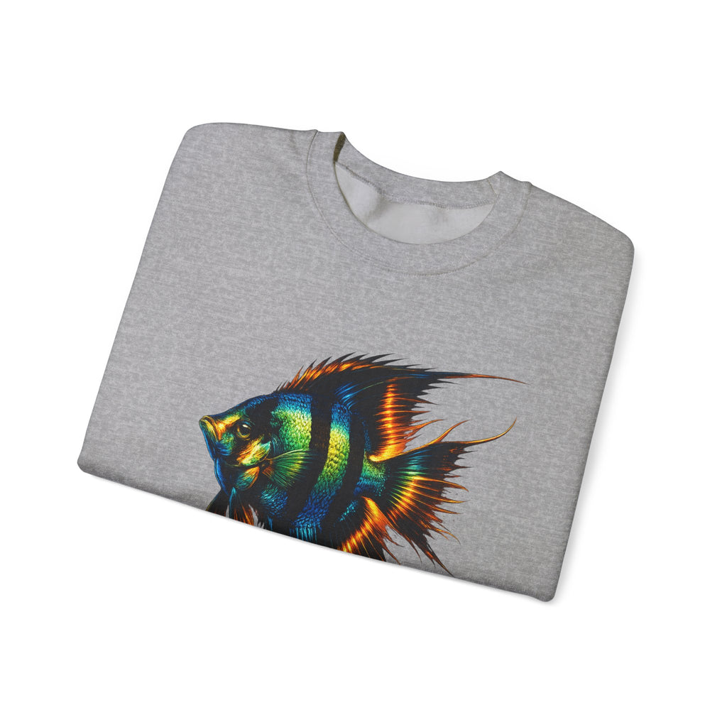 Angelfish Graphic Sweatshirt — Colorful Tropical Fish Crewneck