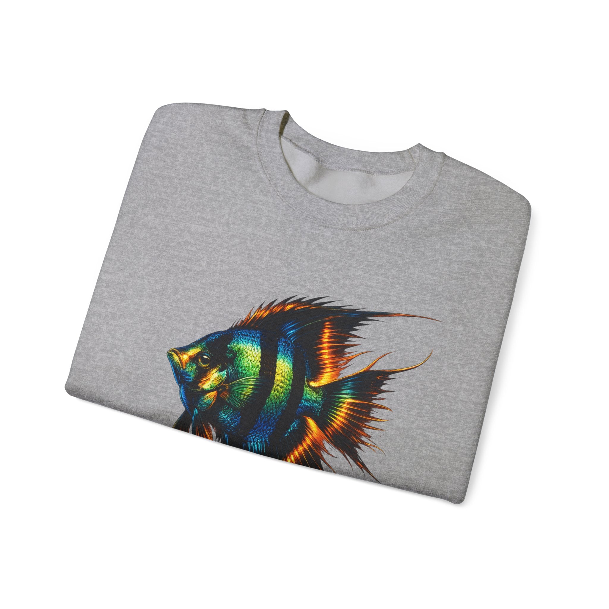 Angelfish Graphic Sweatshirt — Colorful Tropical Fish Crewneck