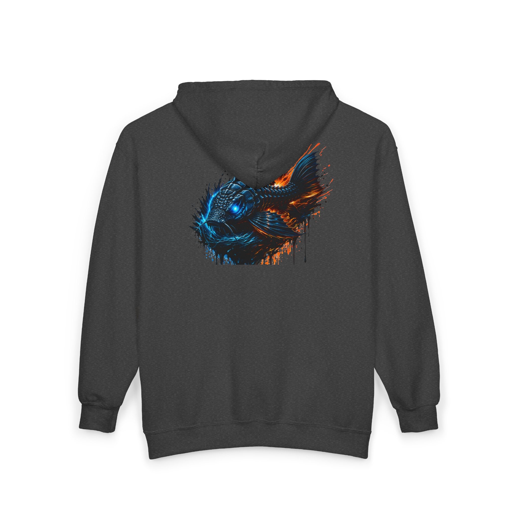Armored Pleco – Premium Full-Zip "Deep Glow" Hoodie Art Back Print