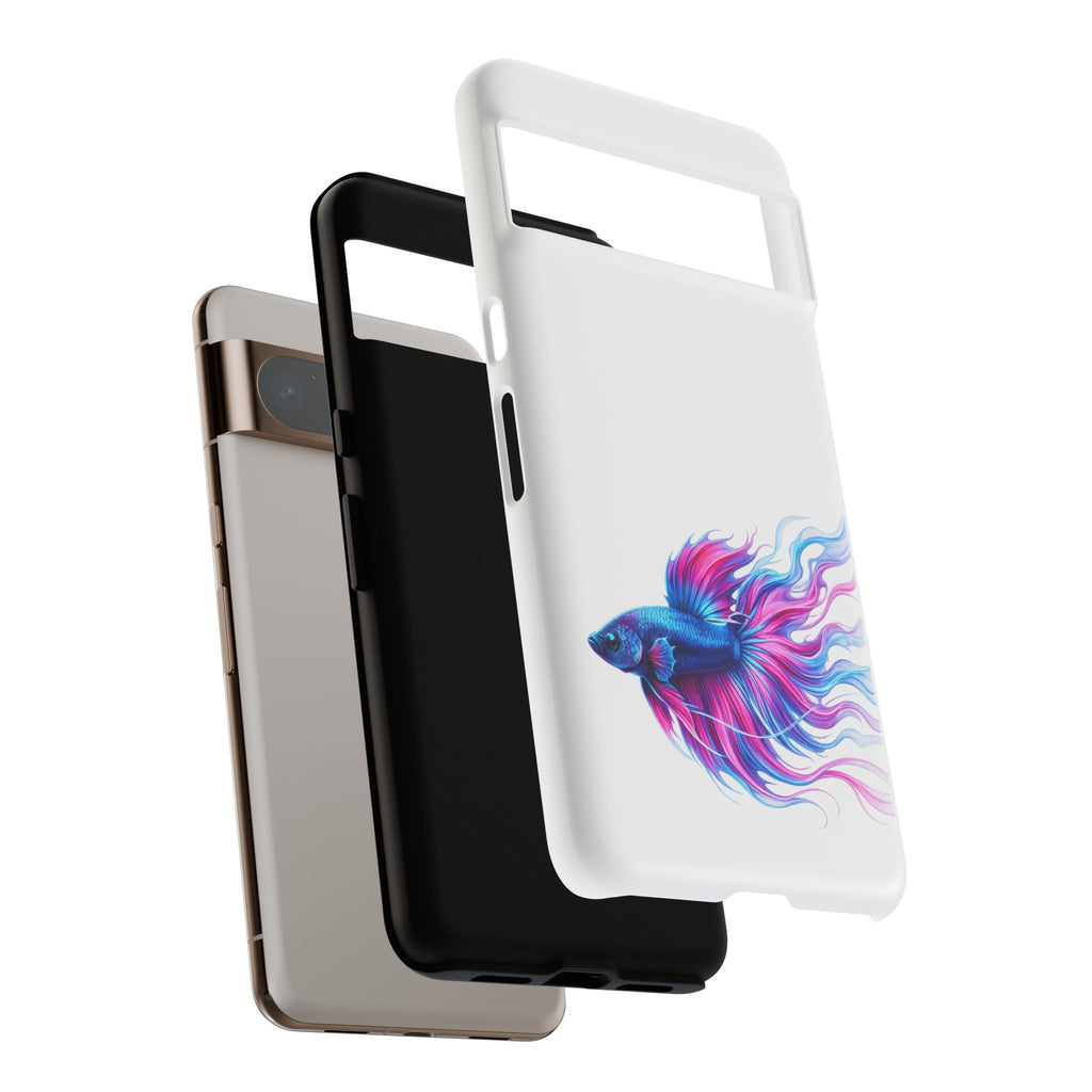 Betta Fish Tough Phone Case — Colorful Watercolor Fish Protective Cover
