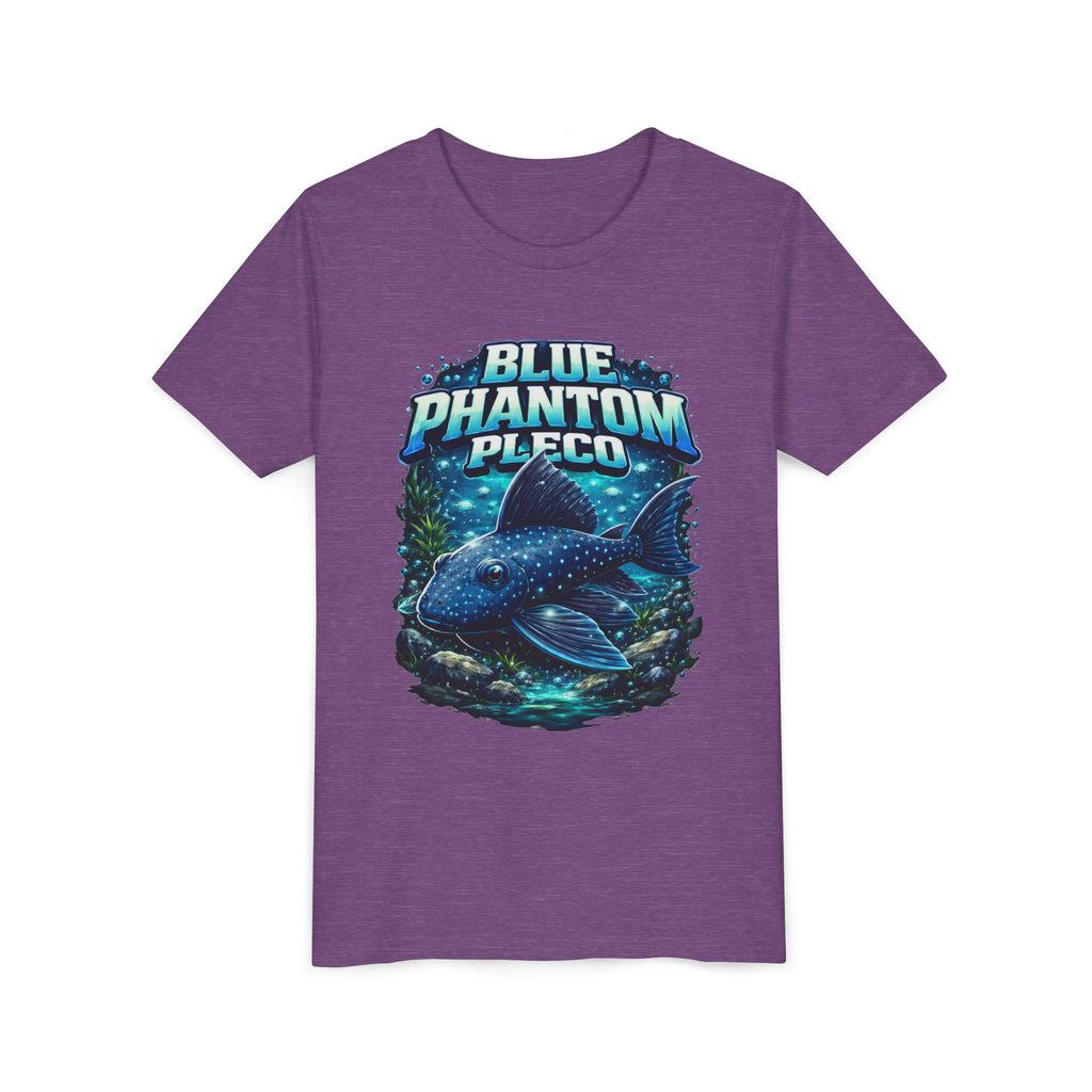 Blue Phantom Pleco Youth Tee – Kids Fish Aquarium T-Shirt