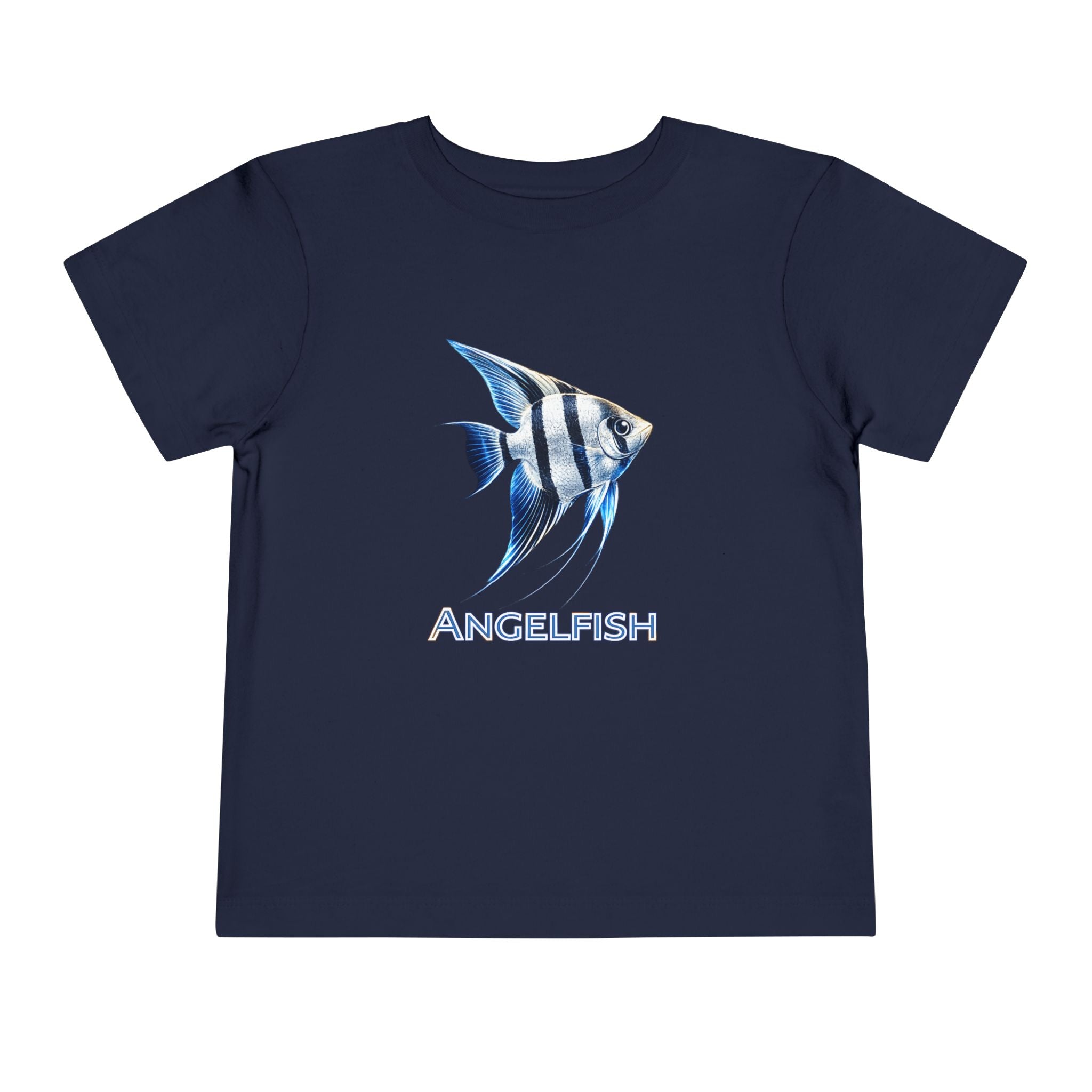 Angelfish Toddler Tee – Blue Aquarium Fish Graphic Shirt