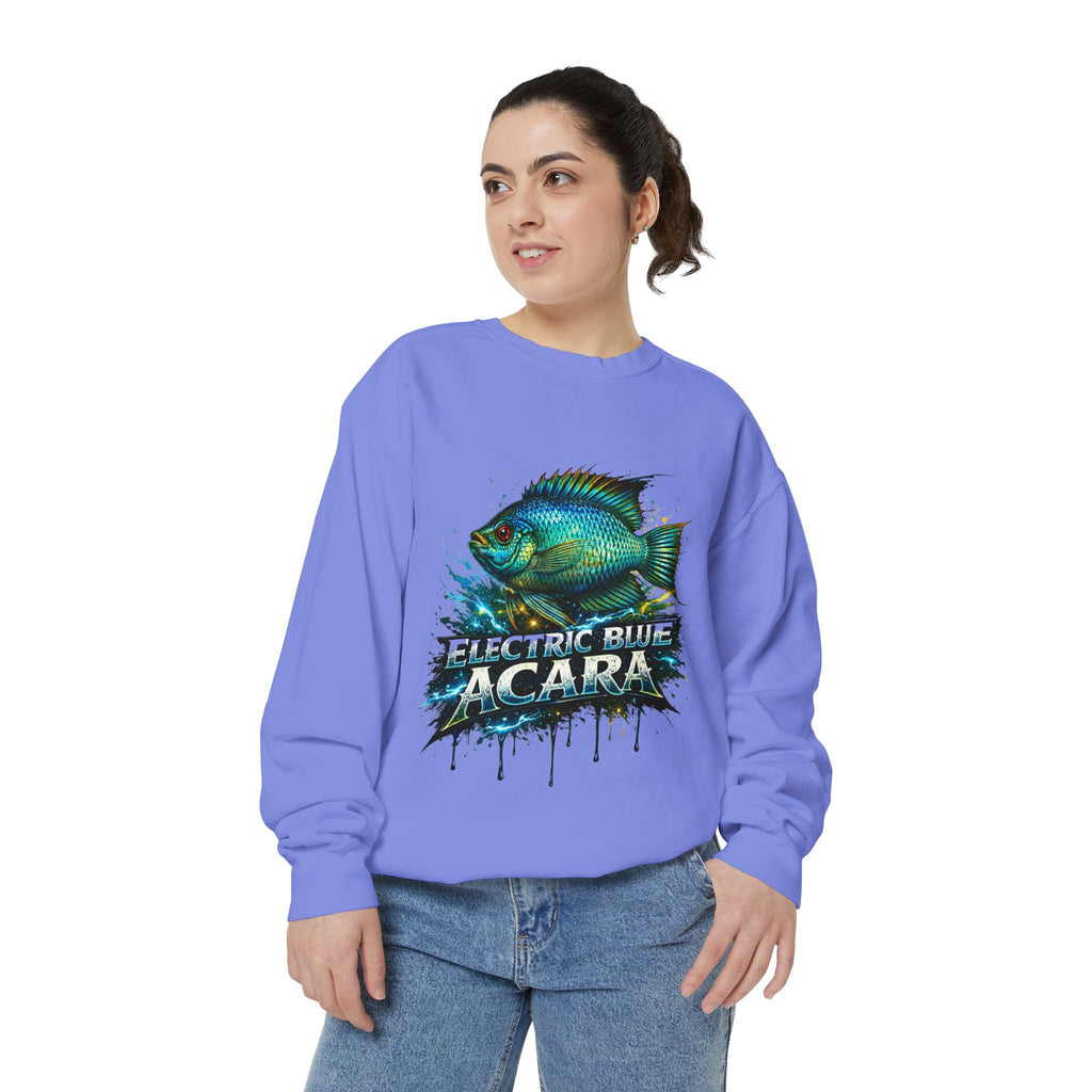 Electric Blue Acara – Garment-Dyed Premium Sweatshirt
