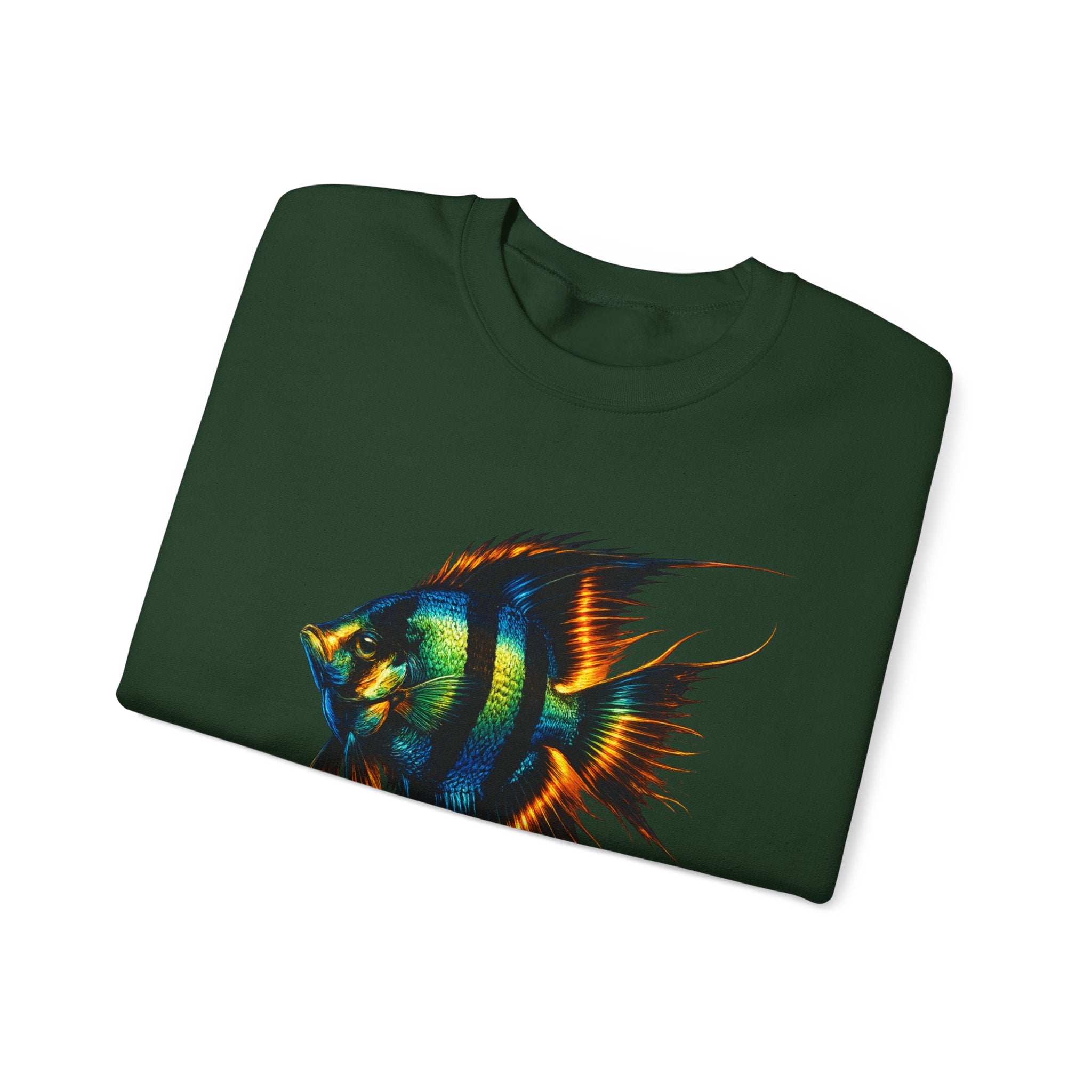 Angelfish Graphic Sweatshirt — Colorful Tropical Fish Crewneck