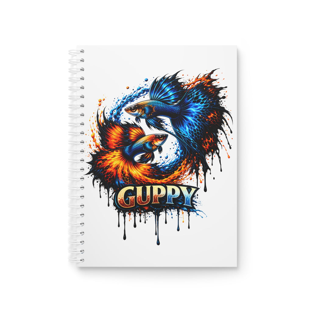 Fire & Ice Guppy – "Neon Flare" Spiral Notebook