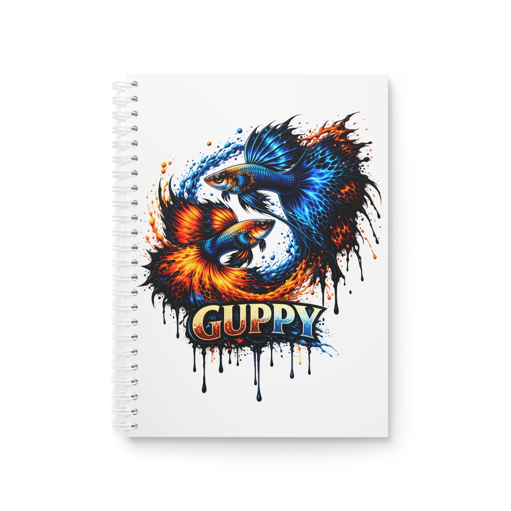 Fire & Ice Guppy – "Neon Flare" Spiral Notebook