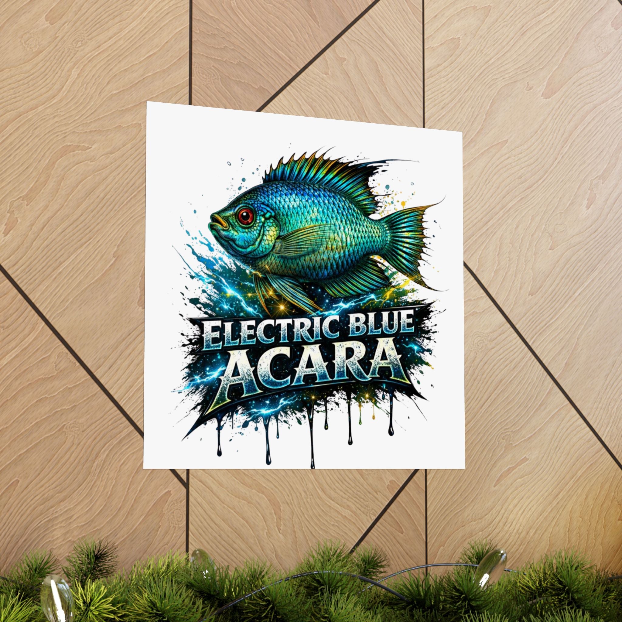 Electric Blue Acara – Matte Vertical Poster