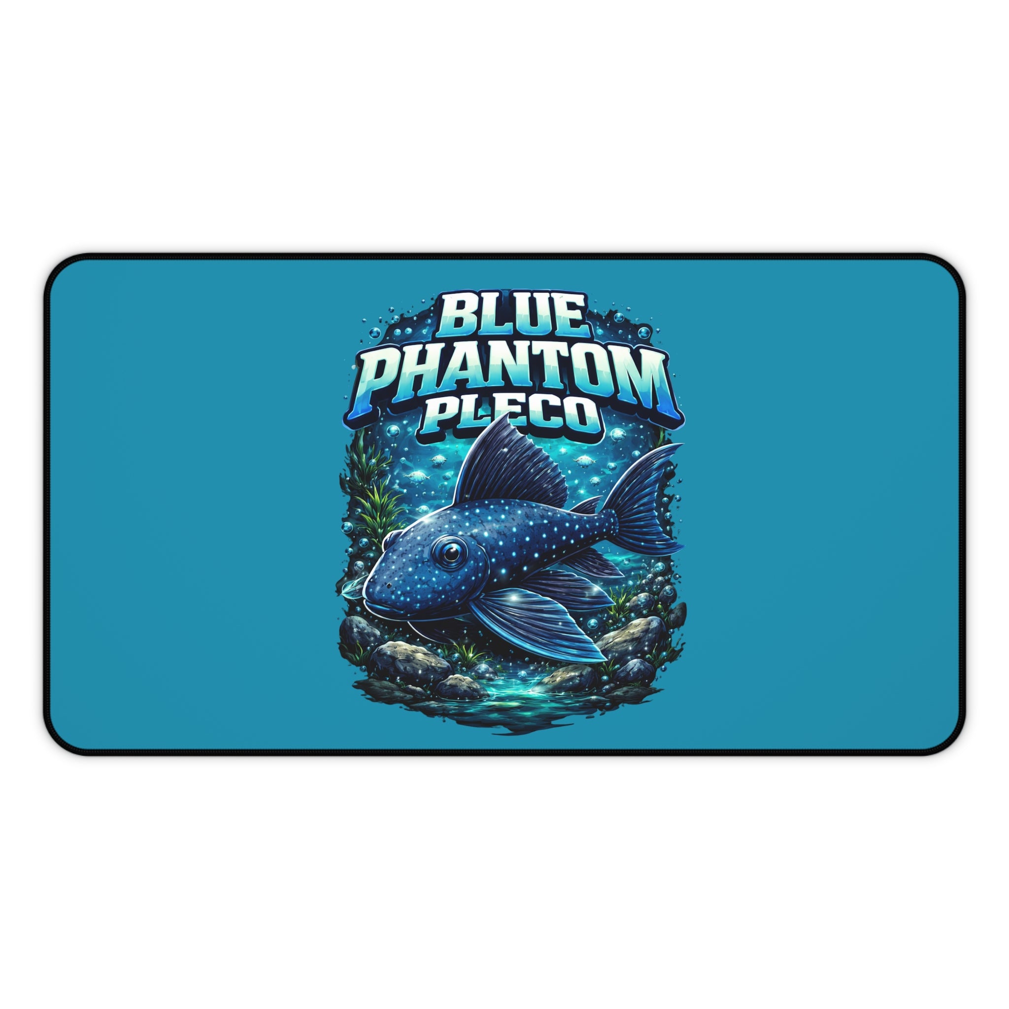 Blue Phantom Pleco Desk Mat — Aquarium Fish Gaming Mouse Pad