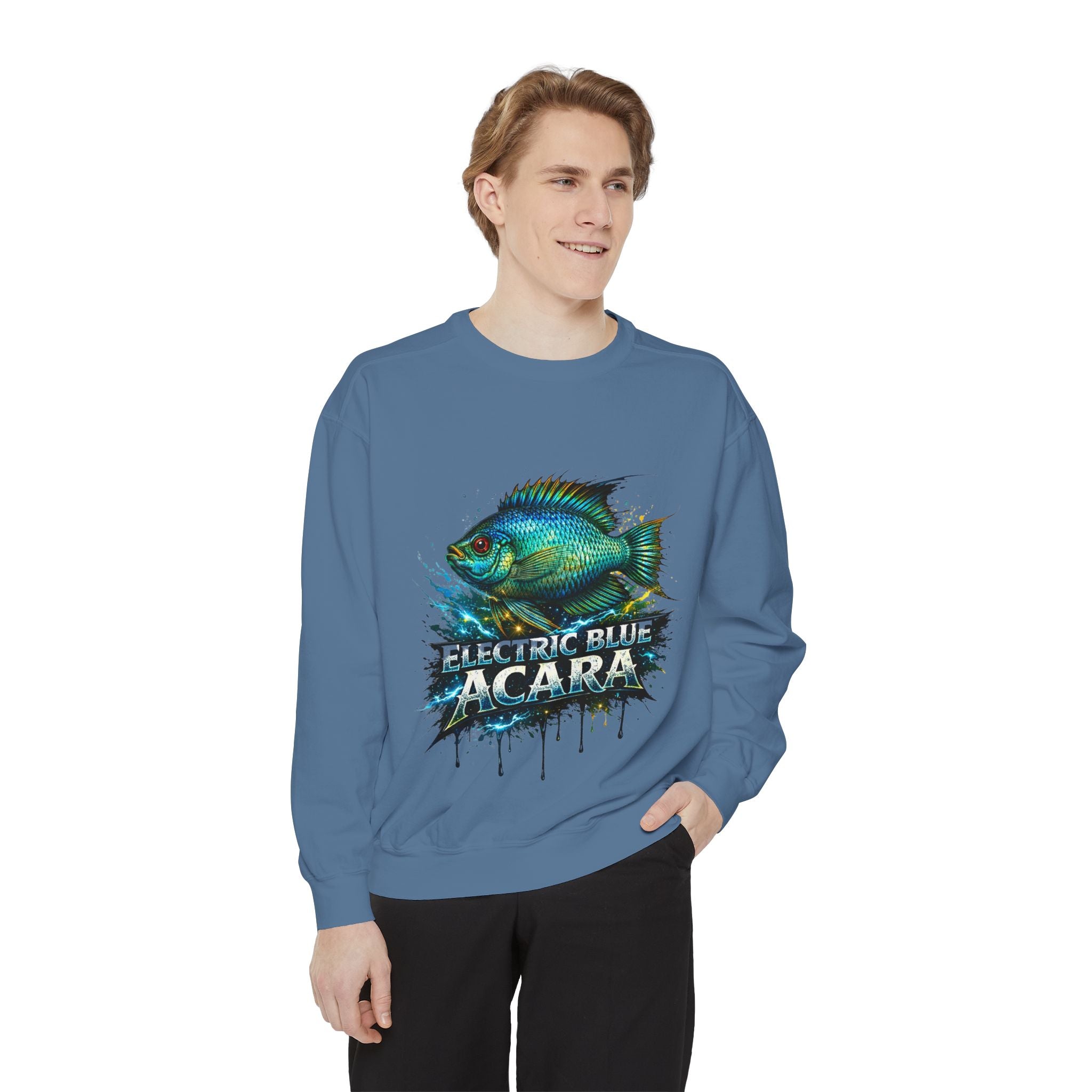 Electric Blue Acara – Garment-Dyed Premium Sweatshirt