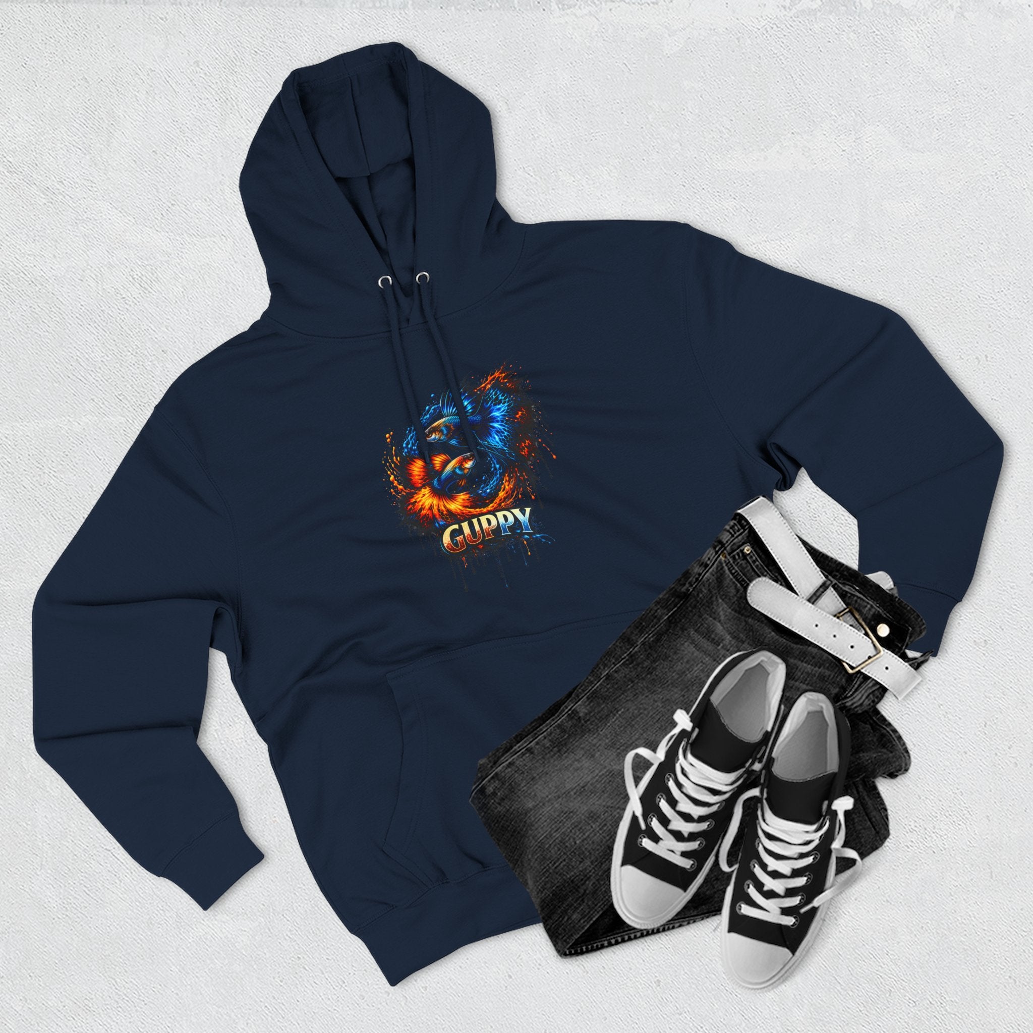 Fire & Ice Guppy – Premium Three-Panel Fleece Hoodie