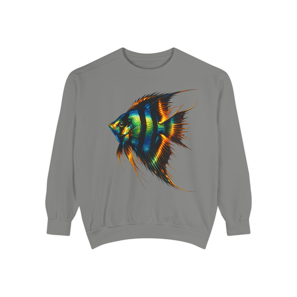 Angelfish Art Sweatshirt — Colorful Aquarium Fish Graphic Sweatshirt