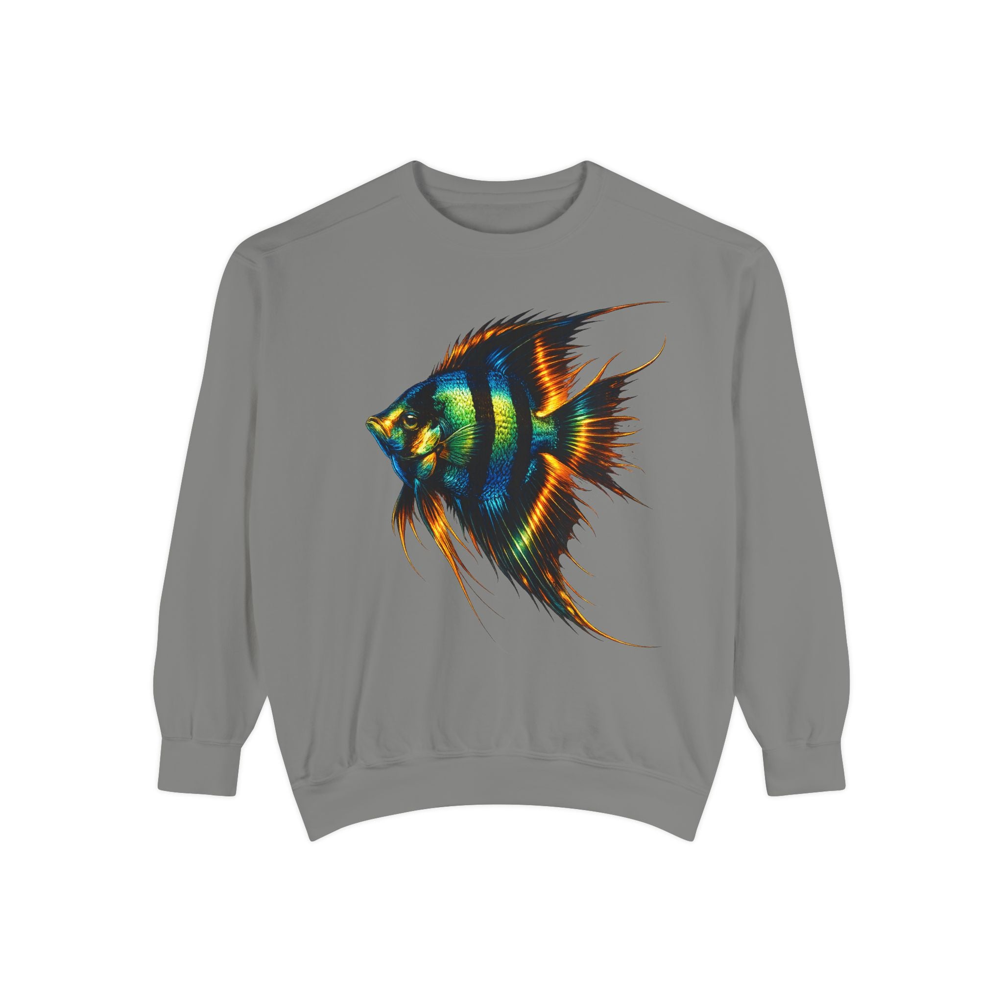 Angelfish Art Sweatshirt — Colorful Aquarium Fish Graphic Sweatshirt