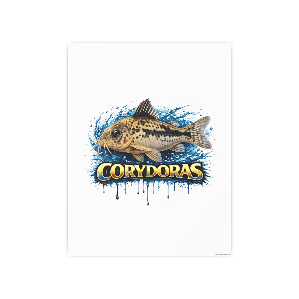 Peppered Corydoras Fish Art Poster — Vibrant Aquarium Print