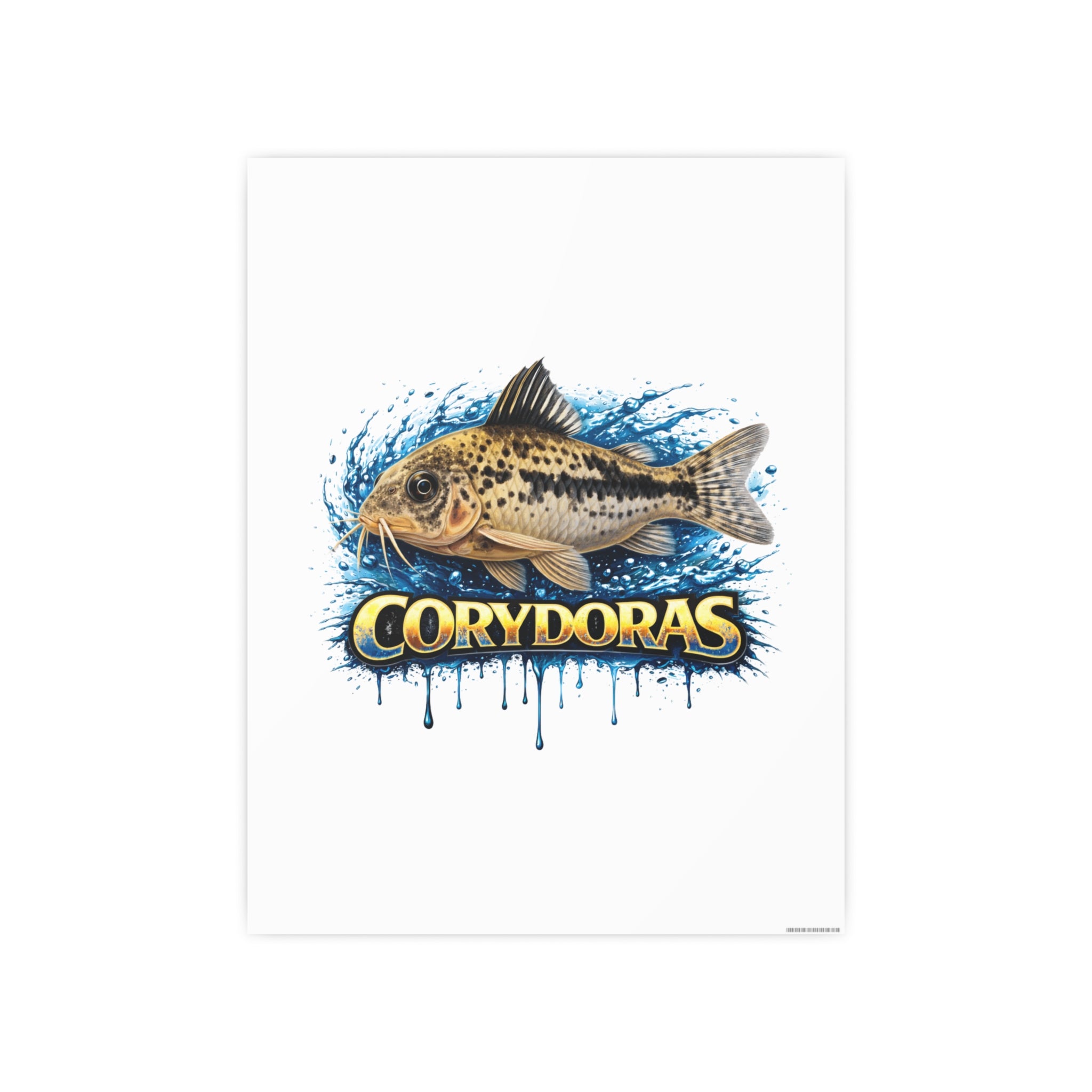 Peppered Corydoras Fish Art Poster — Vibrant Aquarium Print