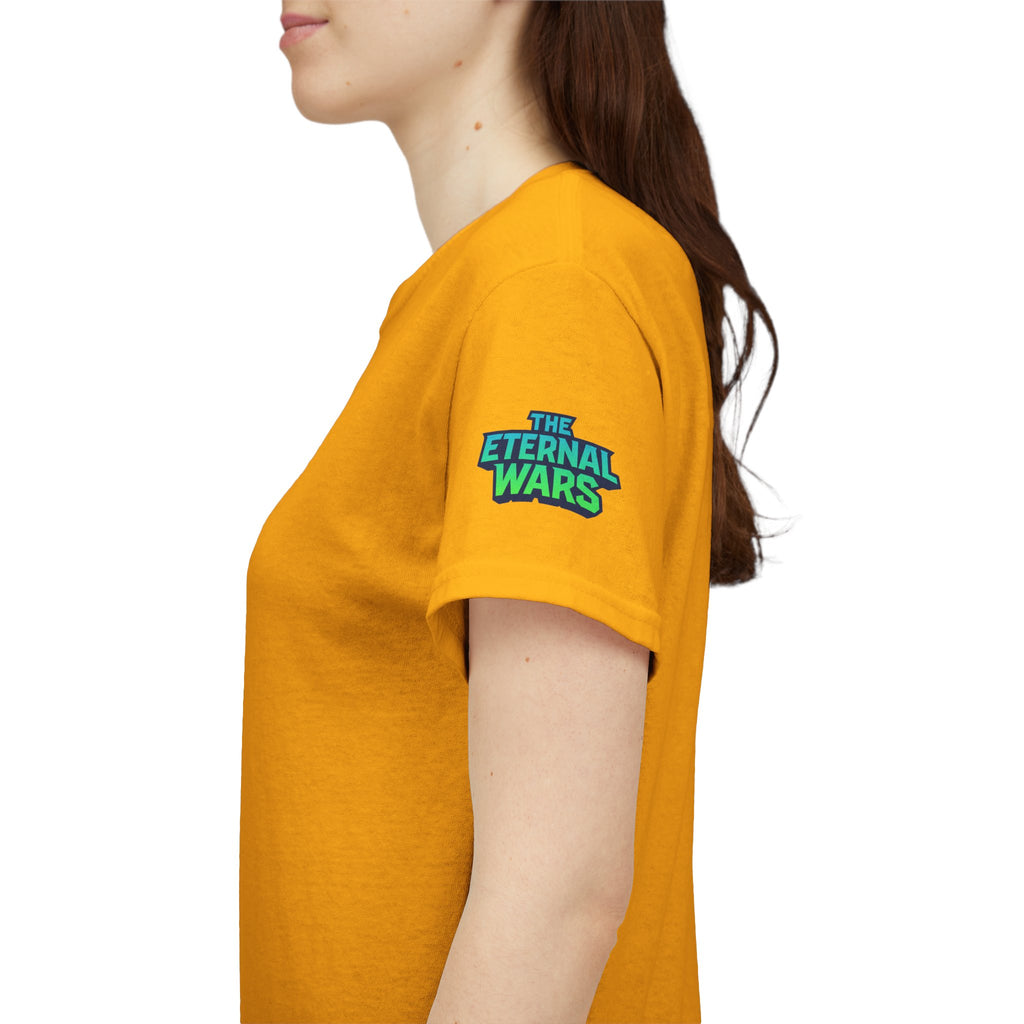 T-Shirt — Nature Warrior Graphic Tee with Man and Dog Illustration