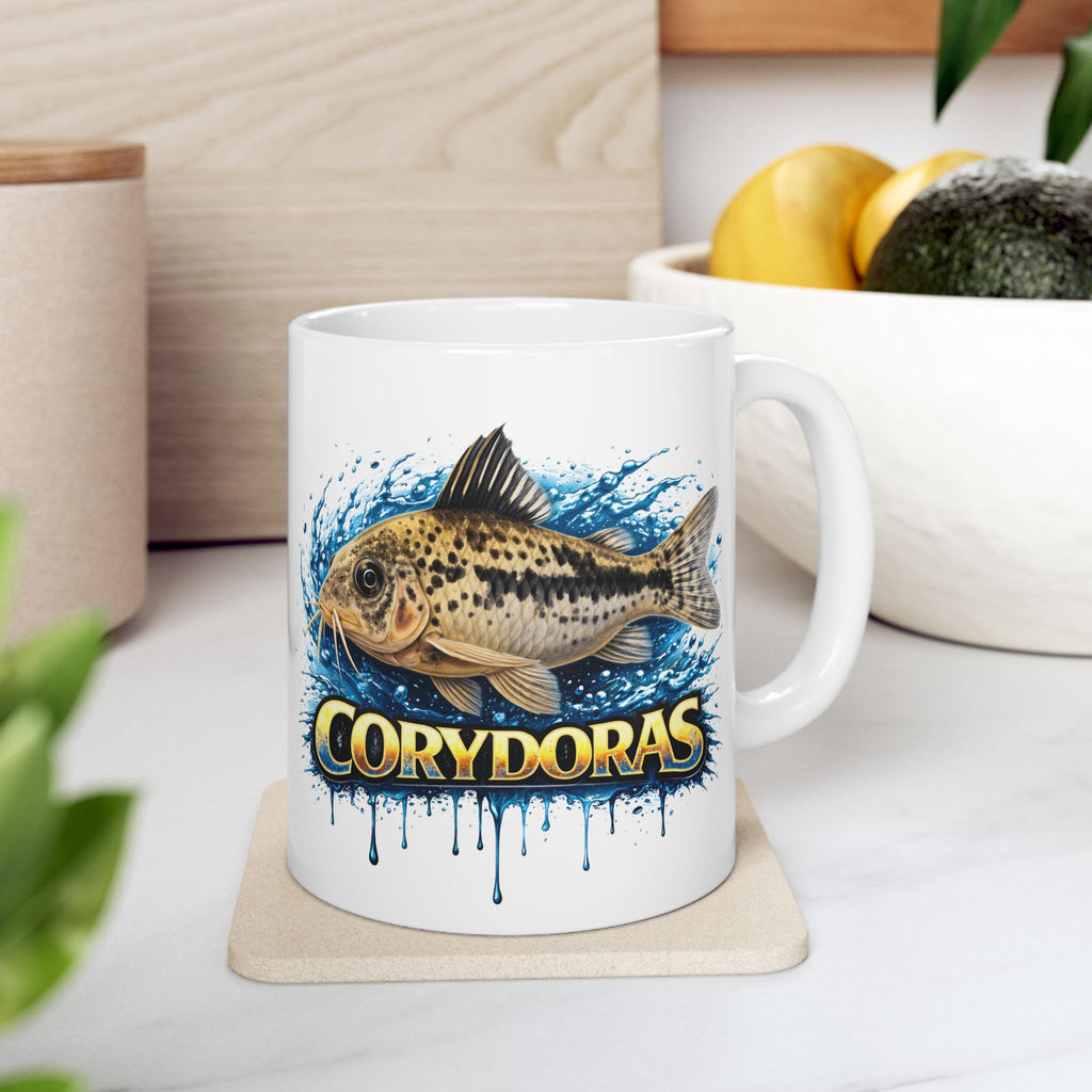 Peppered Cory – Premium Glossy Ceramic Mug — Aquarium Lover Coffee Cup (11oz/15oz)