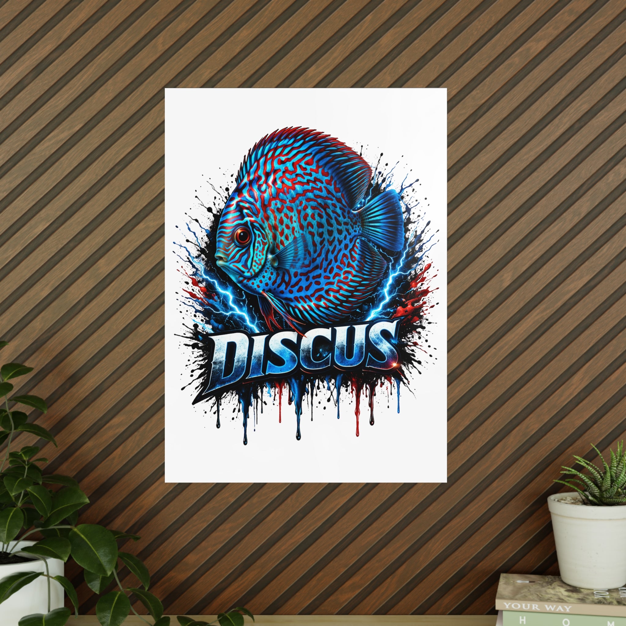 Discus Fish Photopaper Poster – Vibrant Aquarium Wall Art