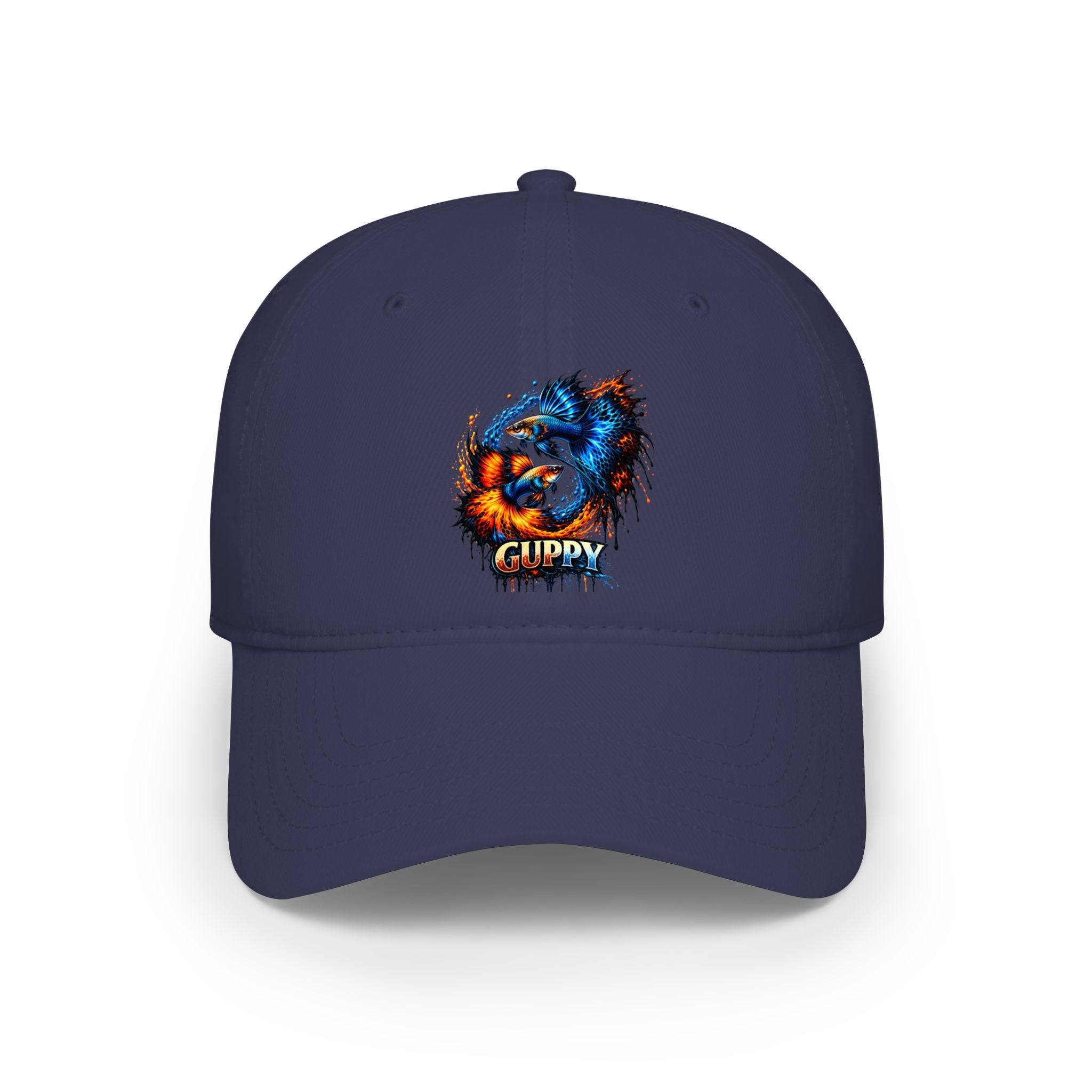 Low Profile Cap — Colorful Grunge Fish 'Guppy' Embroidered Hat