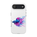 Betta Fish Tough Phone Case — Colorful Blue & Pink Aquarium Art