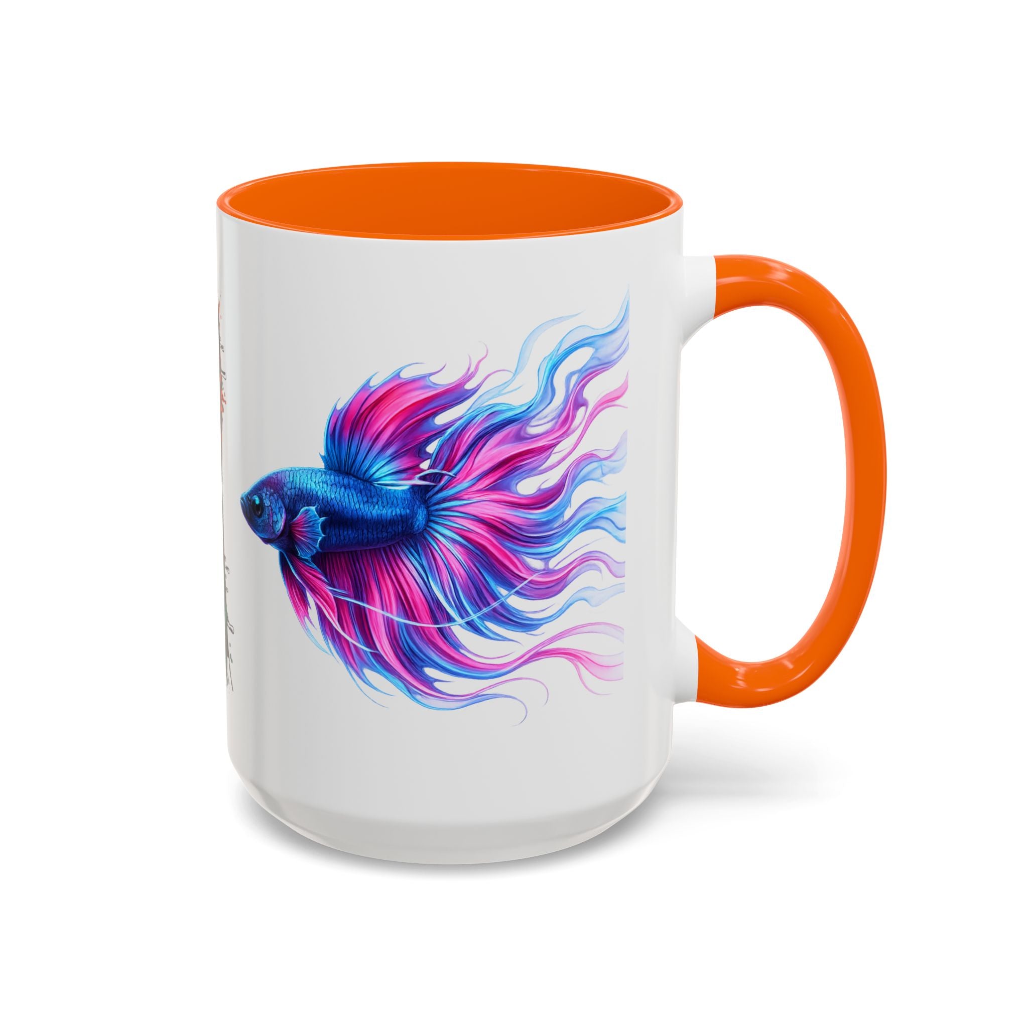 Betta Fish Accent Coffee Mug — Vibrant Neon Betta Design (11/15 oz)