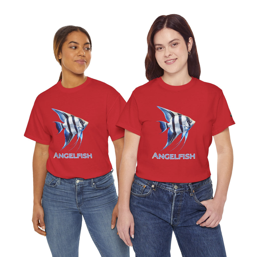 Angelfish Graphic Tee — Blue Tropical Fish Shirt