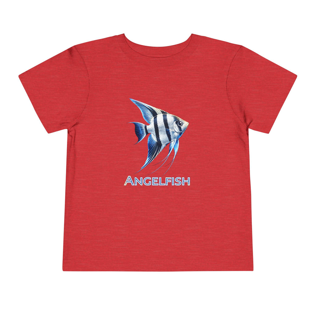 Angelfish Toddler Tee – Blue Aquarium Fish Graphic Shirt