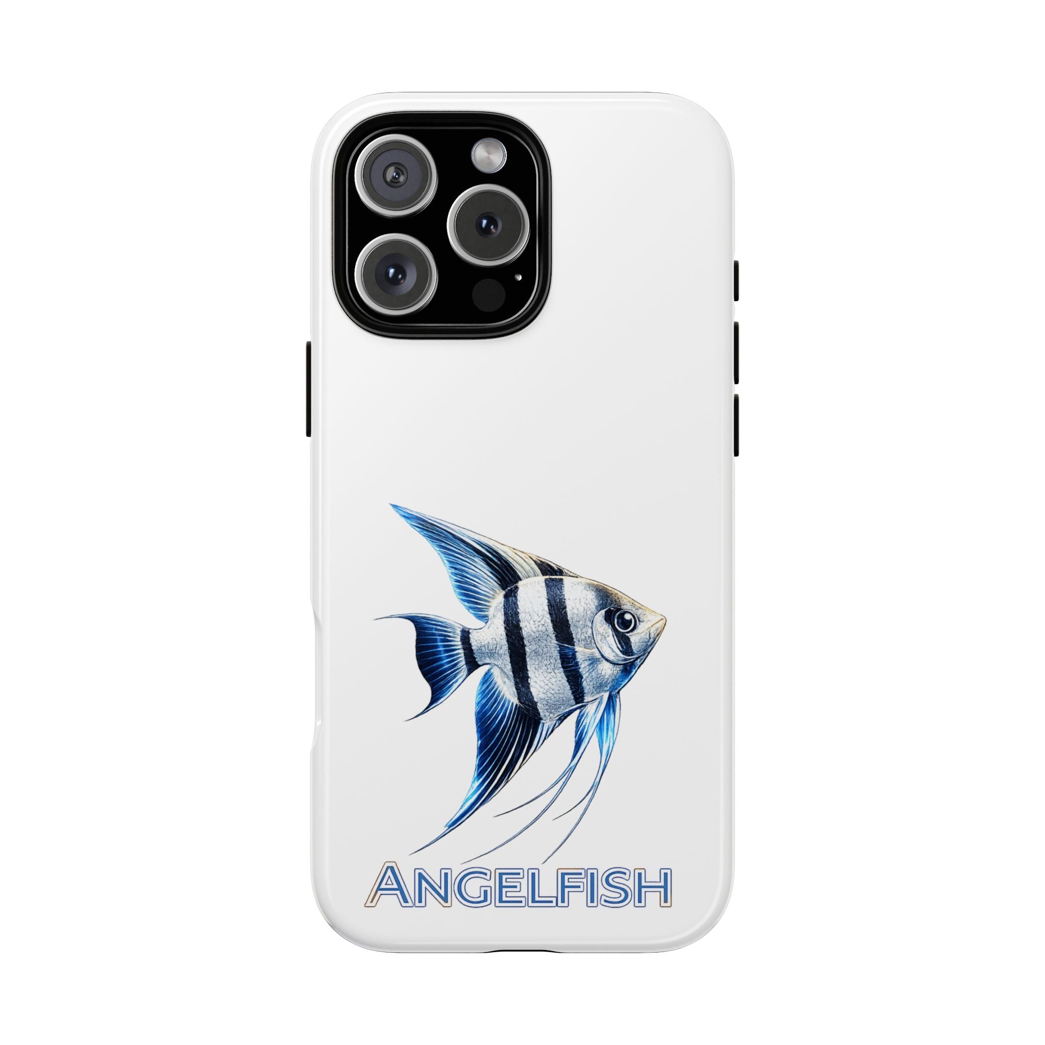 Angelfish Tough Phone Case – Durable Protective Case with Blue Tropical Fish Design